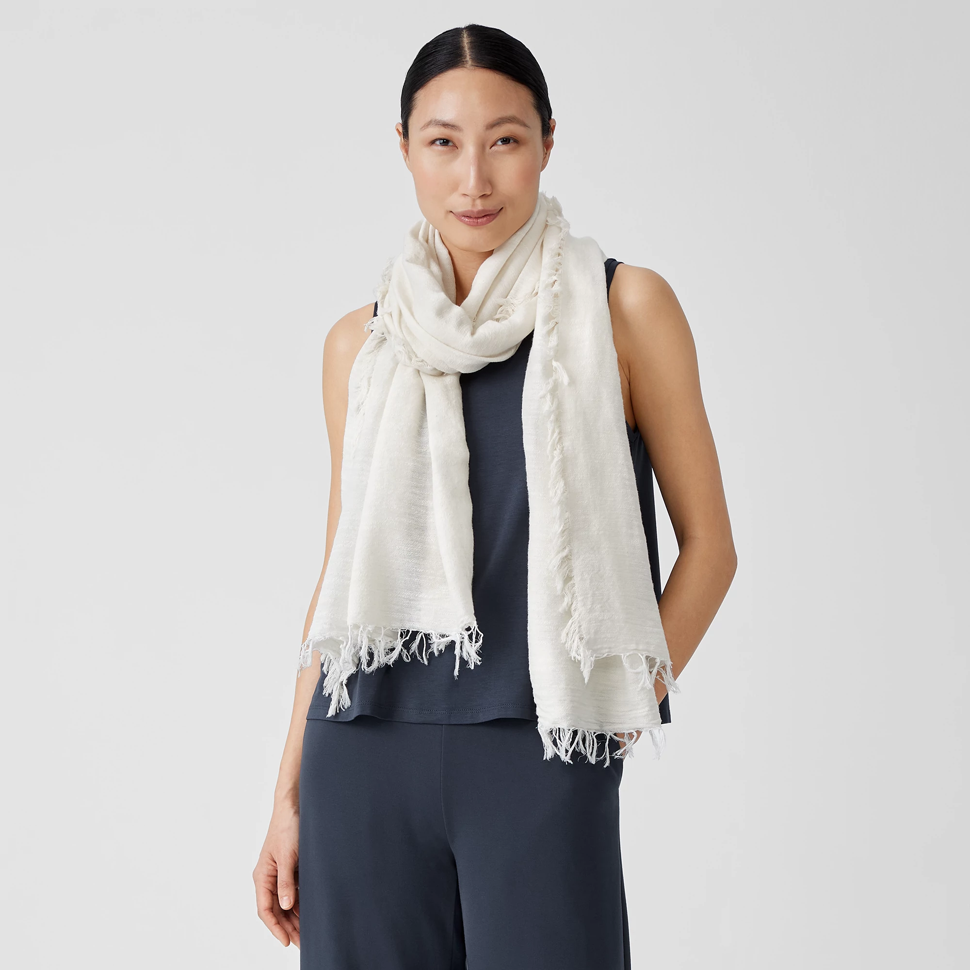 Organic Cotton Slub Scarf EILEEN FISHER