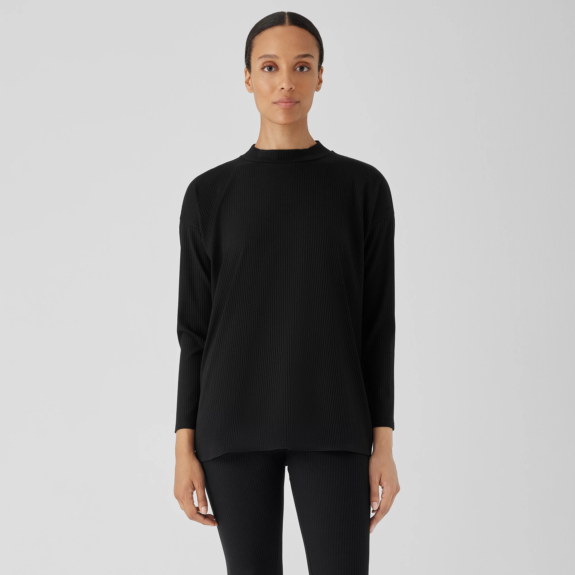 Cozy Stretch Rib Crew Neck Top