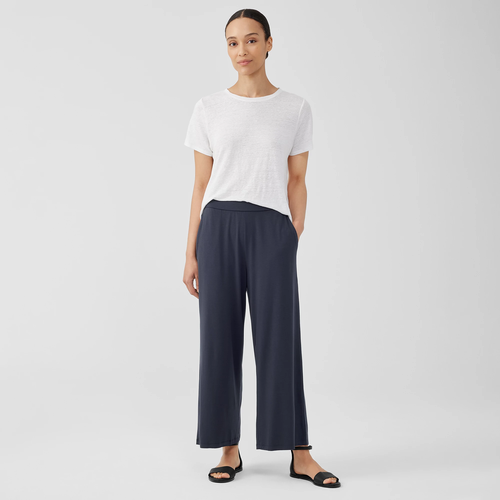 Fine Jersey Wide-Leg Pant | EILEEN FISHER