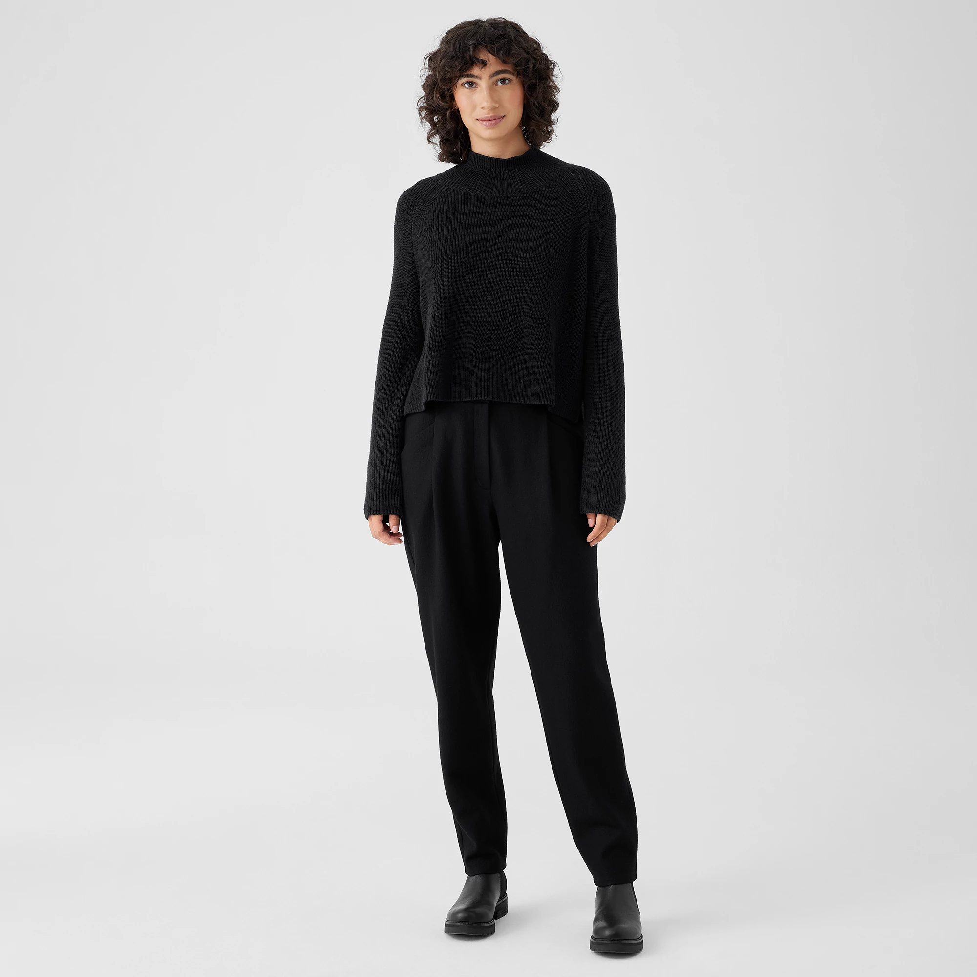 Boiled Wool Jersey Carrot Pant | EILEEN FISHER