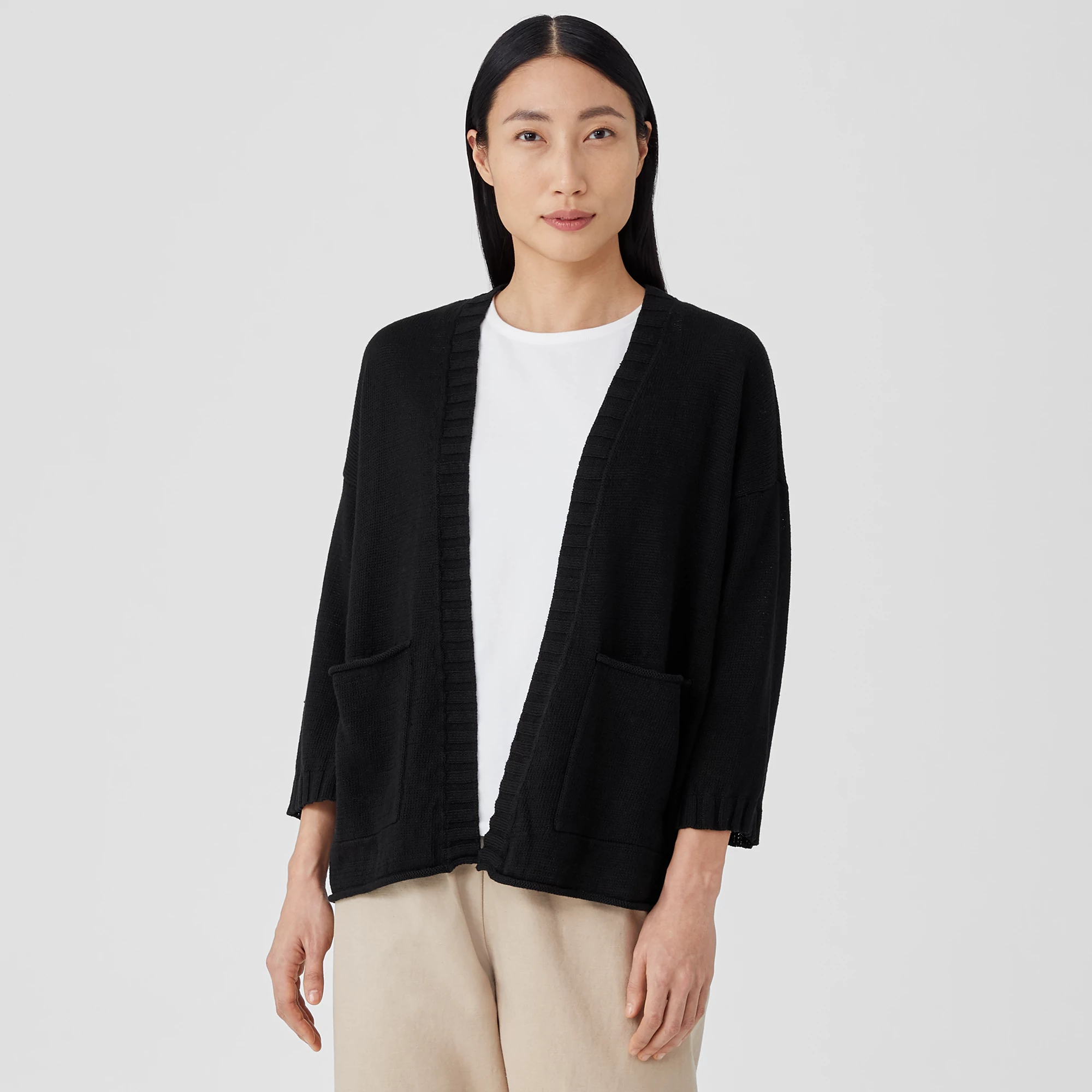 Organic Linen Cotton Cardigan | EILEEN FISHER