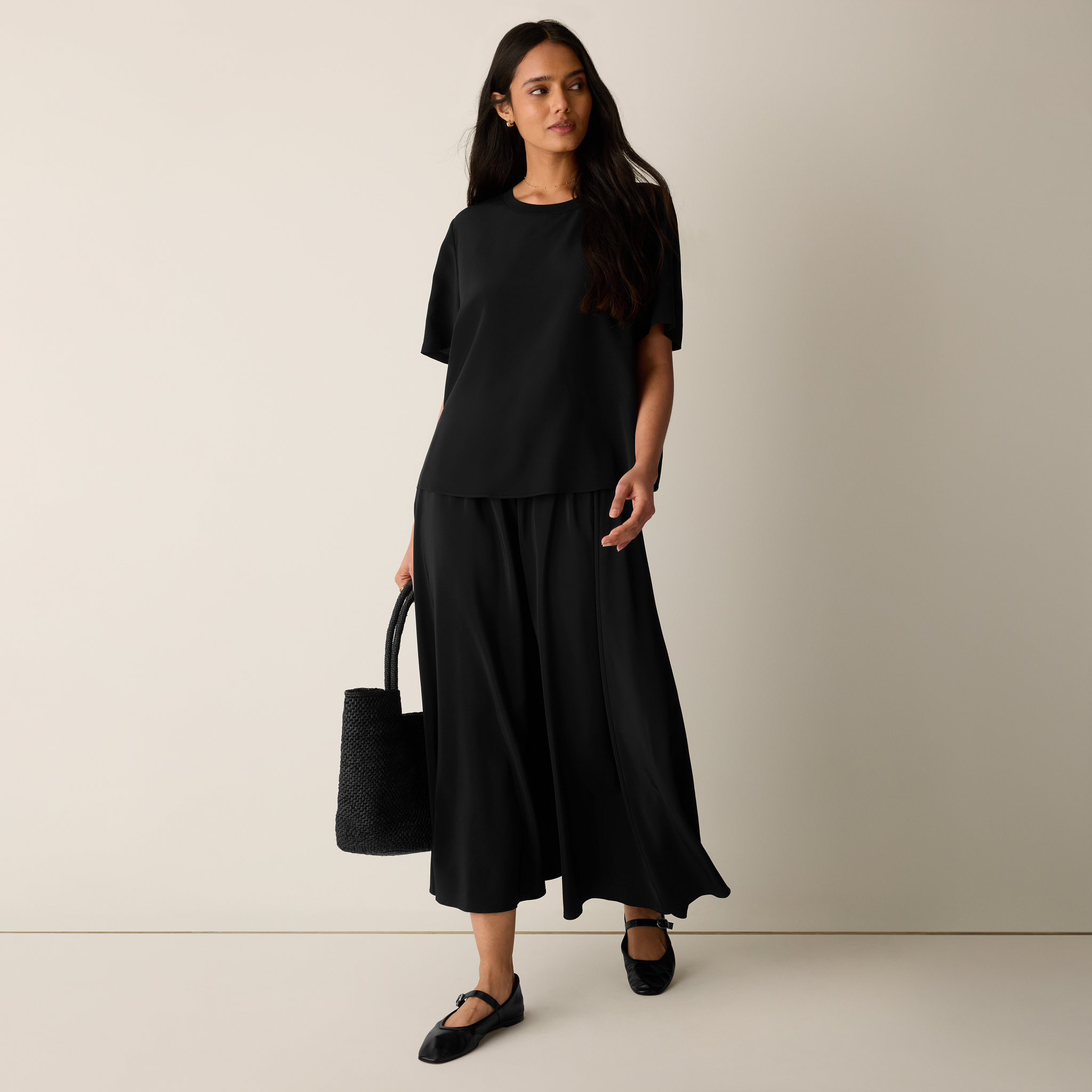 Silk Crepe de Chine Half-Circle Skirt