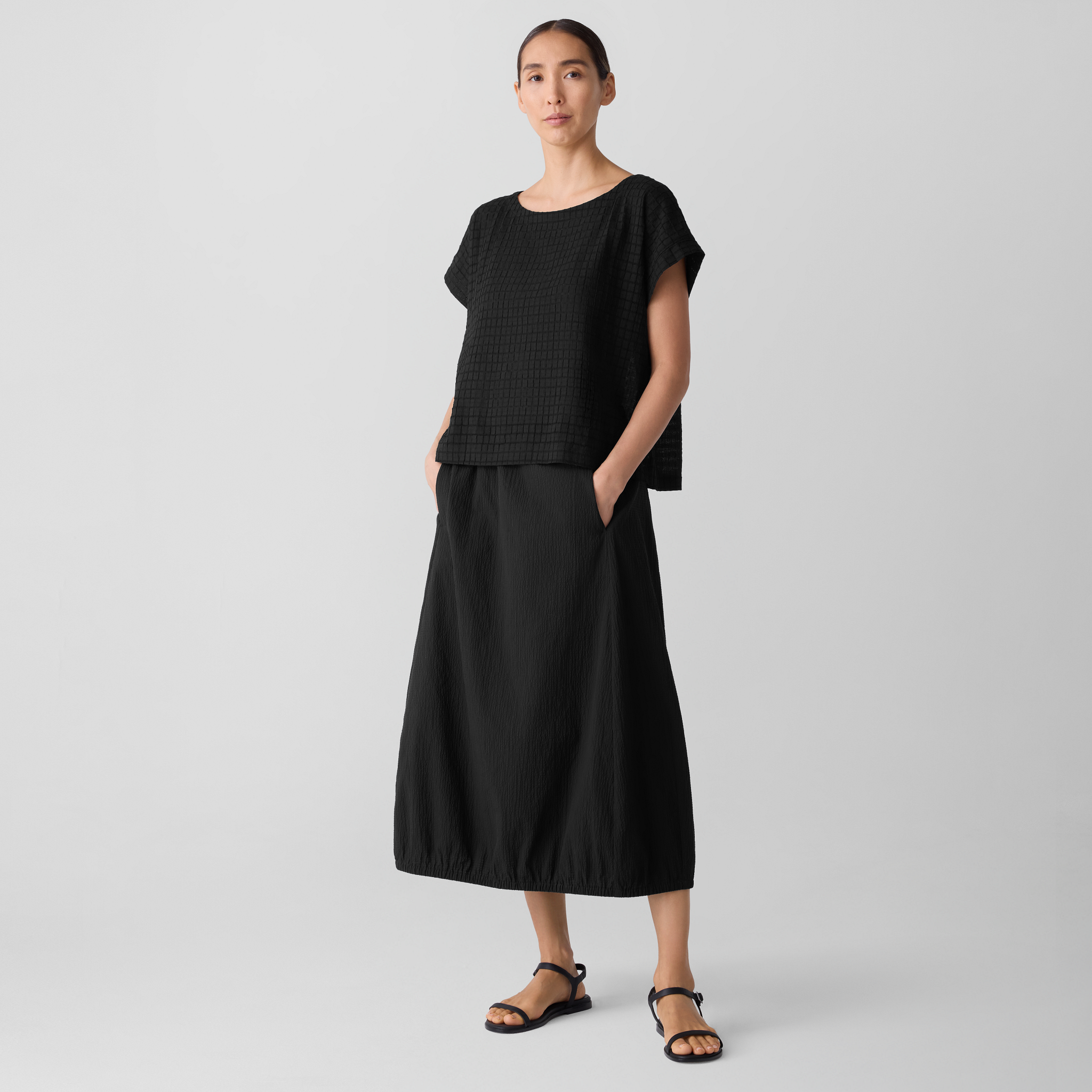 Organic Cotton Voile Box Square Top