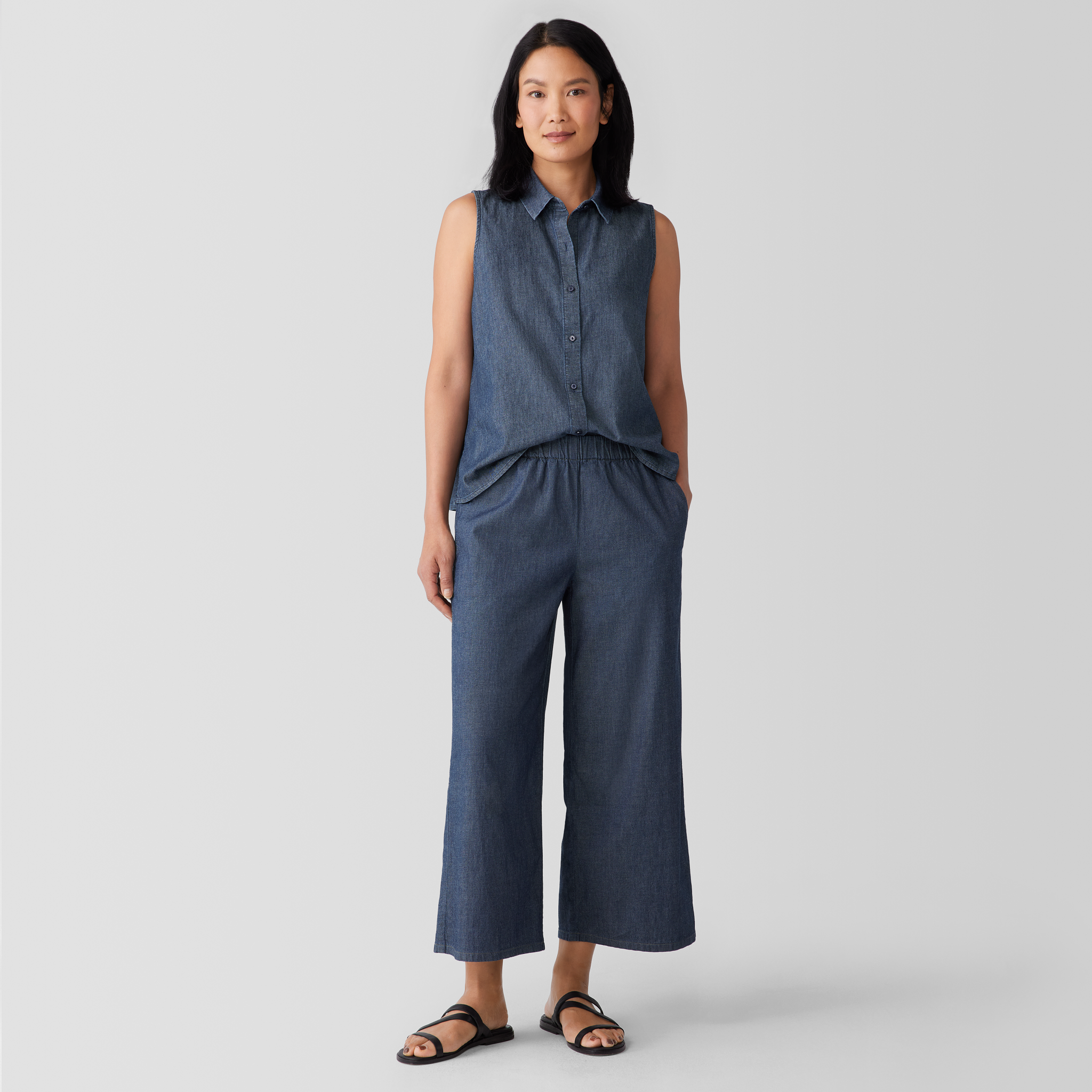Airy Organic Cotton Twill Wide-Leg Pant | EILEEN FISHER Airy Organic Cotton Twill Wide-Leg Pant | EILEEN FISHER