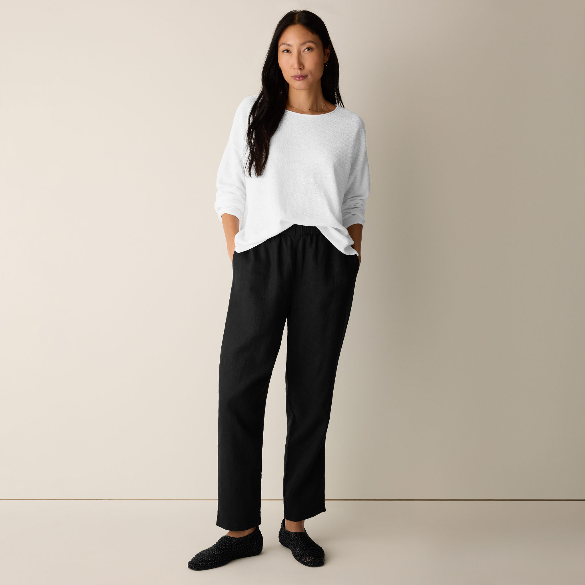 Organic Linen Tapered Pant from EILEEN FISHER - $178
