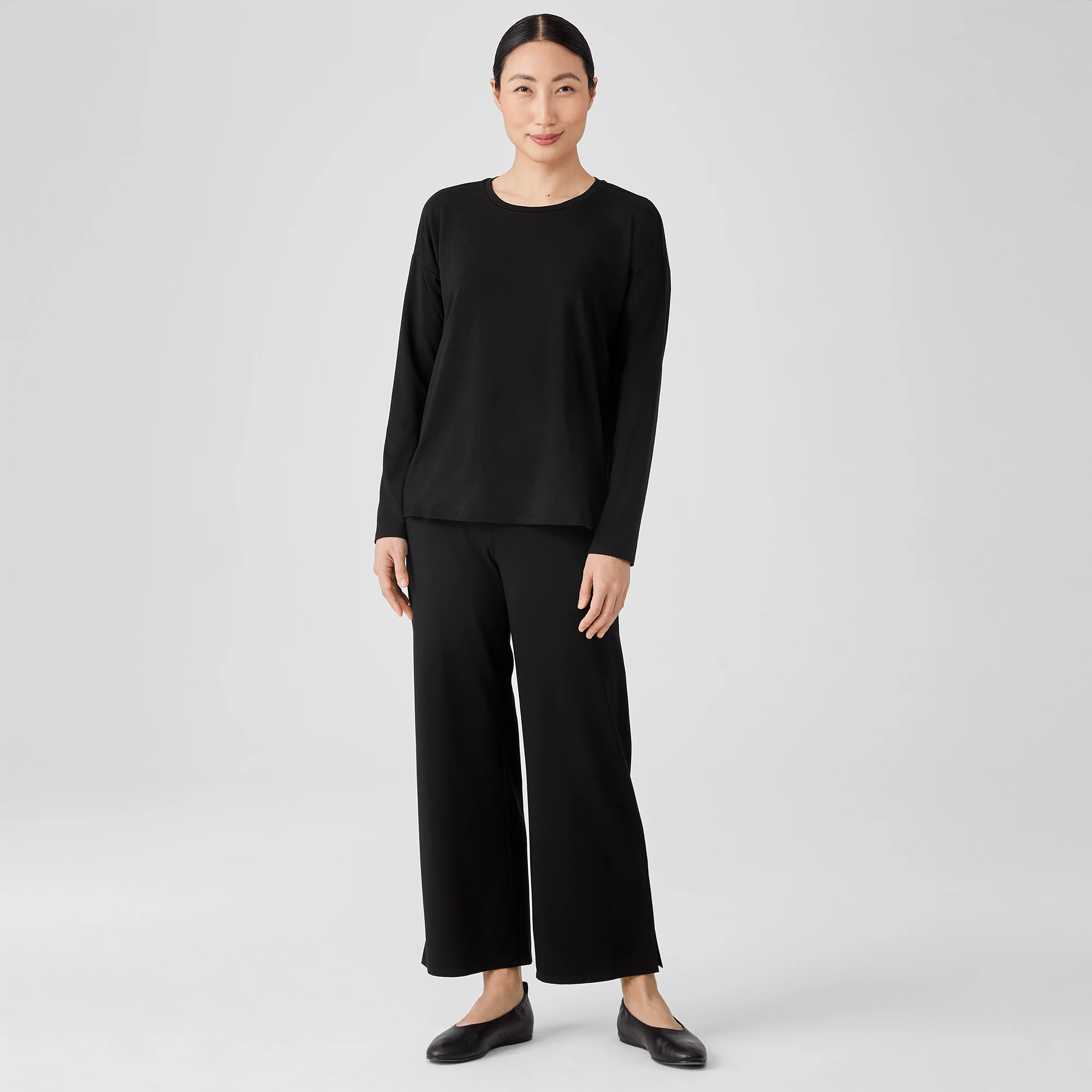 Stretch Jersey Knit Straight Pant | EILEEN FISHER