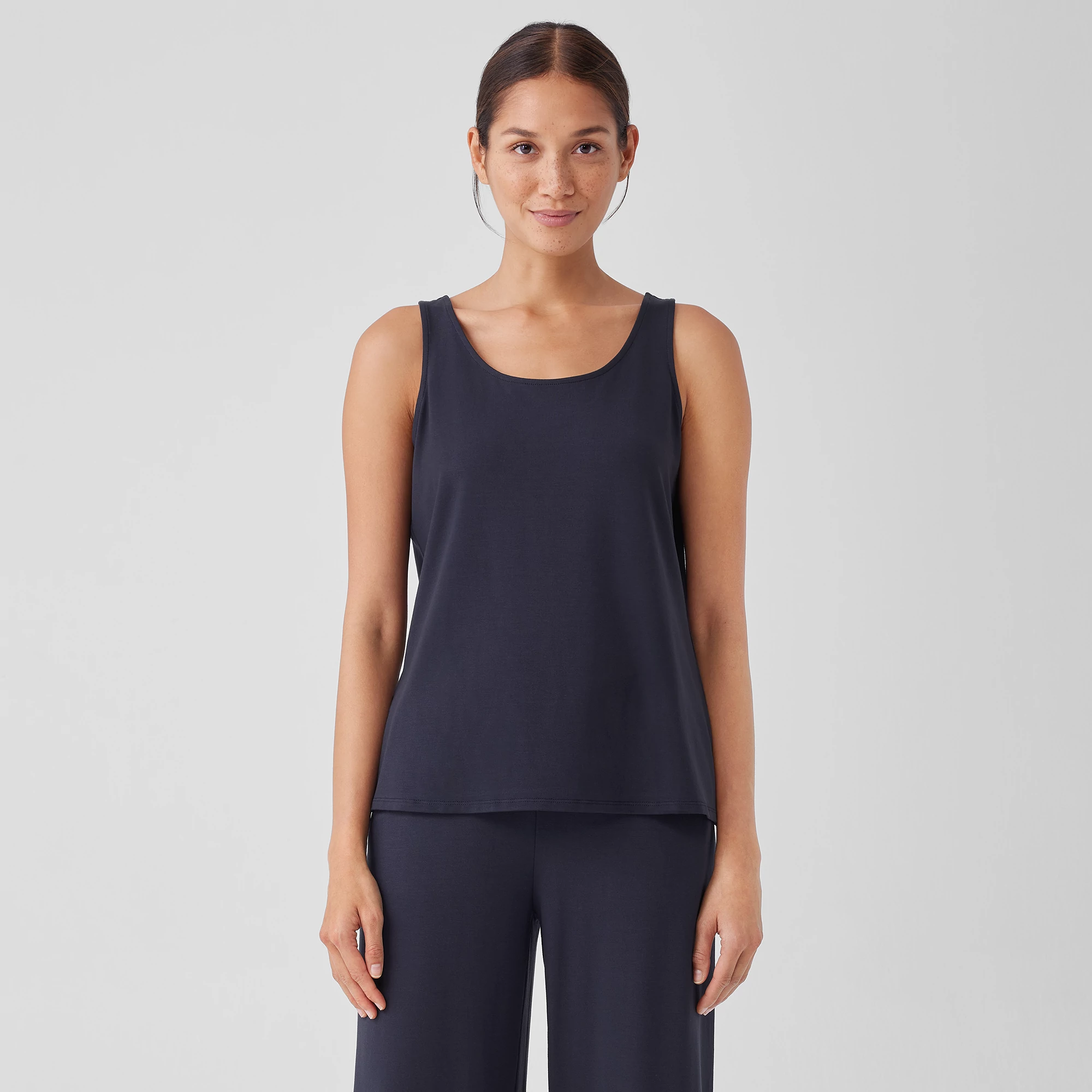 Stretch Jersey Knit Scoop Neck Tank | EILEEN FISHER