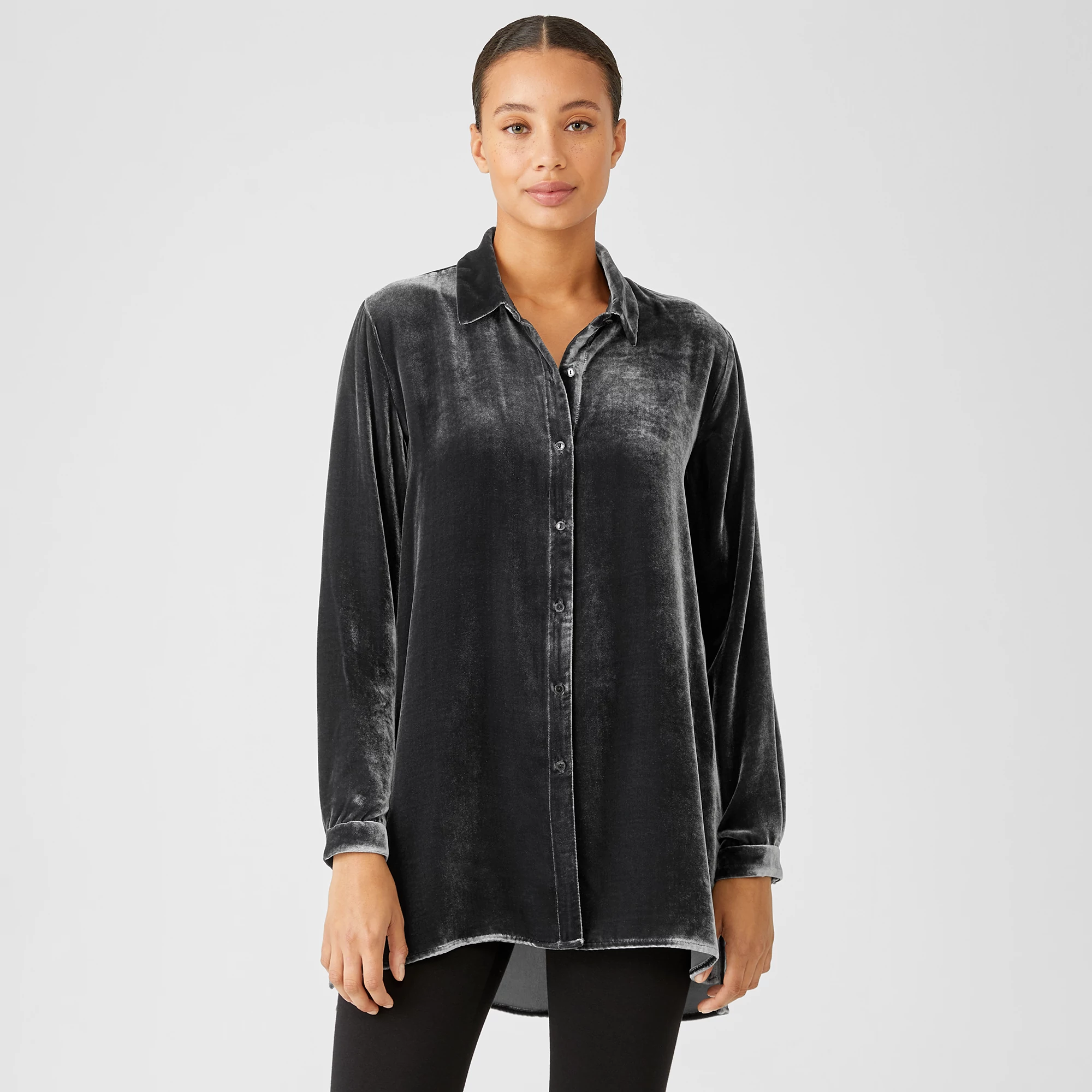 Velvet Ballet Neck Box-Top | EILEEN FISHER