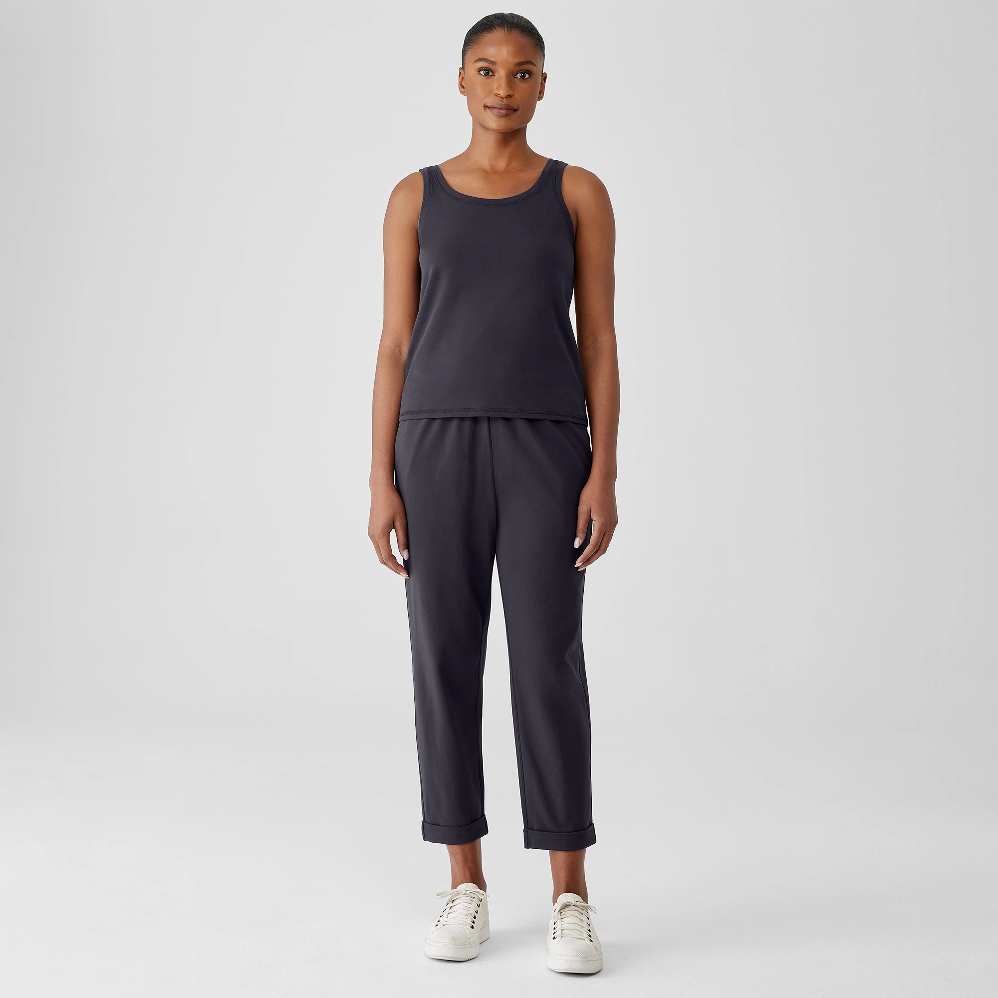 Pima Cotton Stretch Jersey Capri Leggings