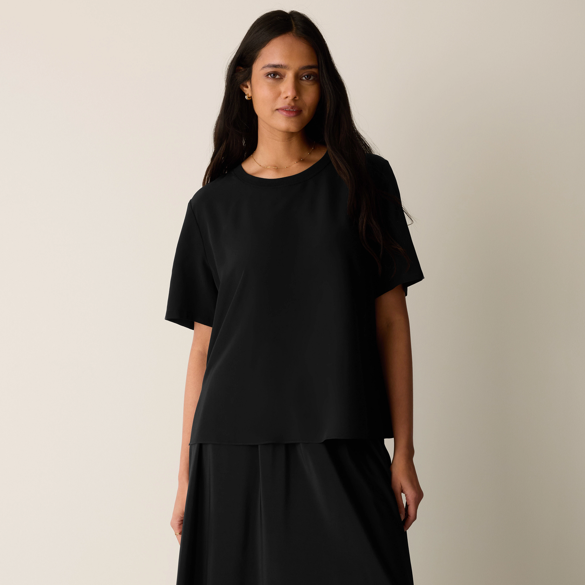 Silk Crepe de Chine Bold Tee from EILEEN FISHER - $228