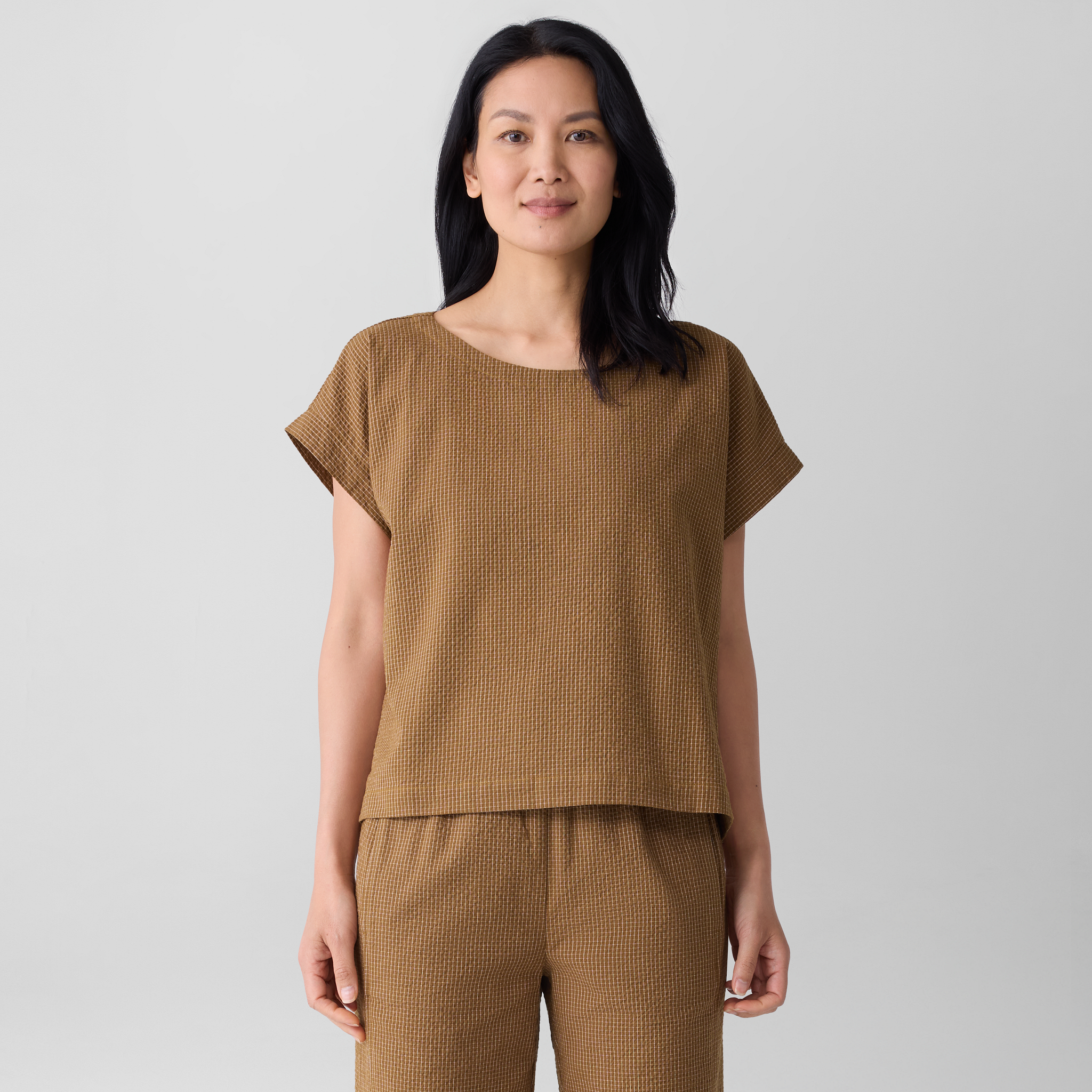 Organic Cotton Ripple Square Top | EILEEN FISHER