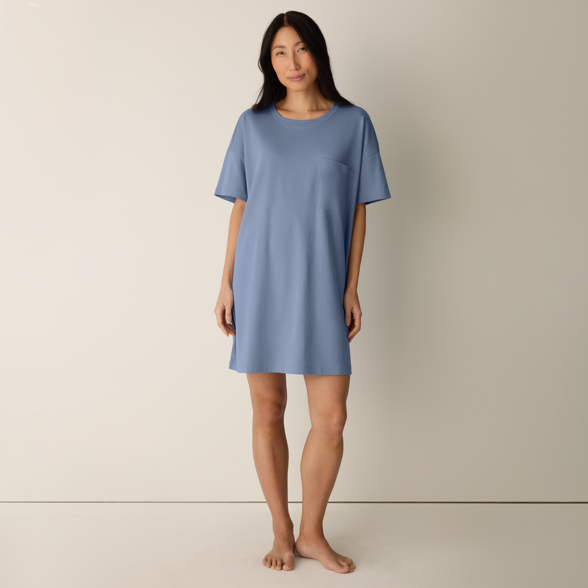 Organic Cotton Interlock Crew Neck Sleep Dress from EILEEN FISHER - $128