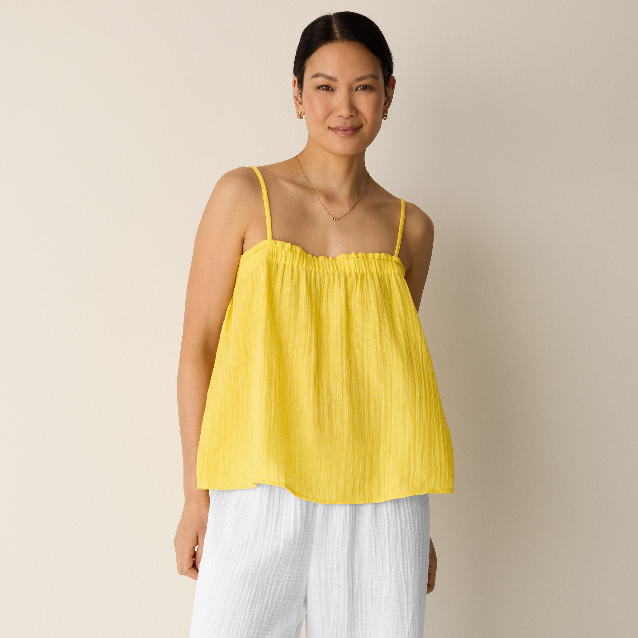 Striped Organic Cotton Gauze Cami from EILEEN FISHER - $128