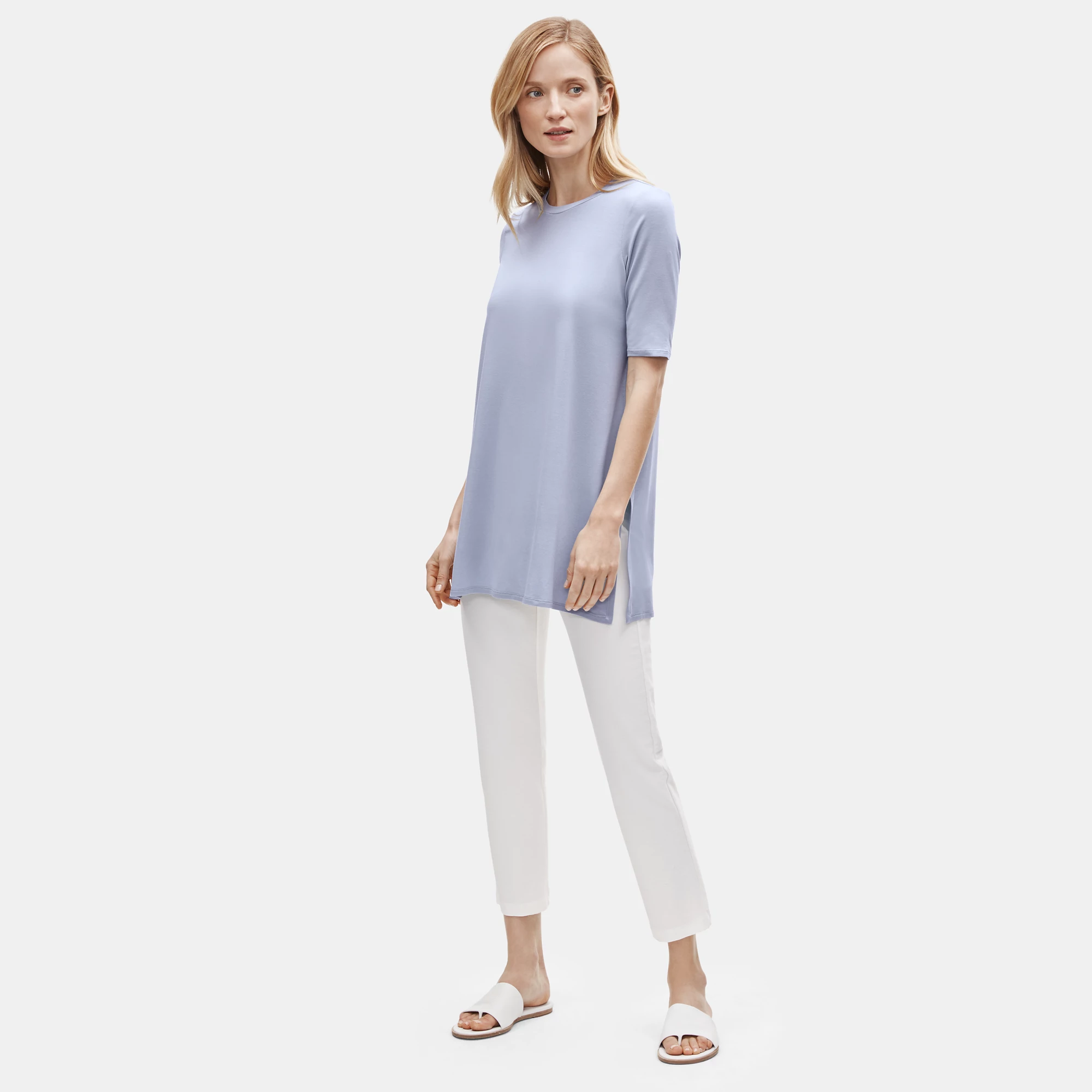 Fine Jersey ElbowSleeve Tunic EILEEN FISHER