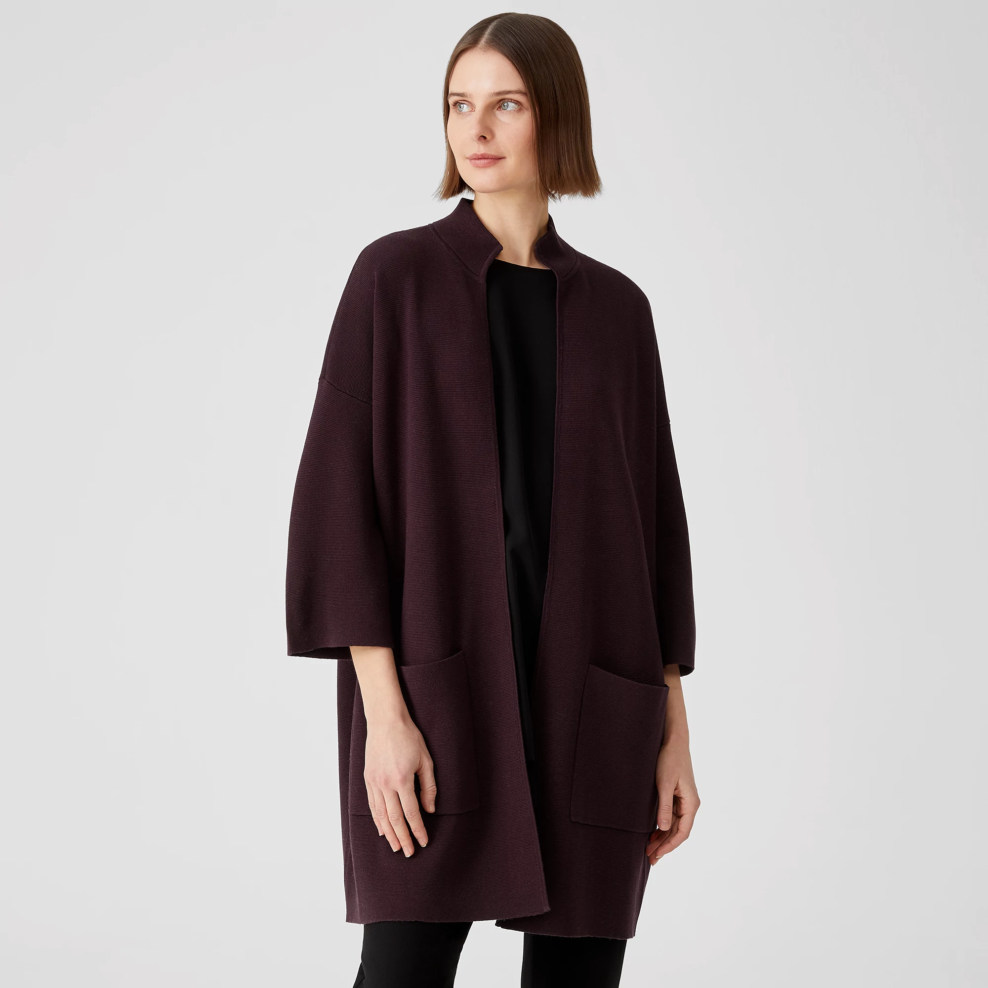 Silk & Organic Cotton Interlock Jacket EILEEN FISHER