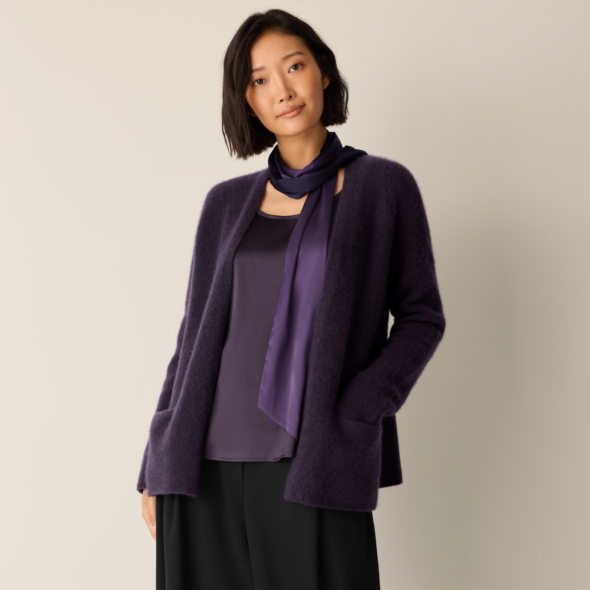 Cashmere Silk Boucle Bliss Cardigan | EILEEN FISHER