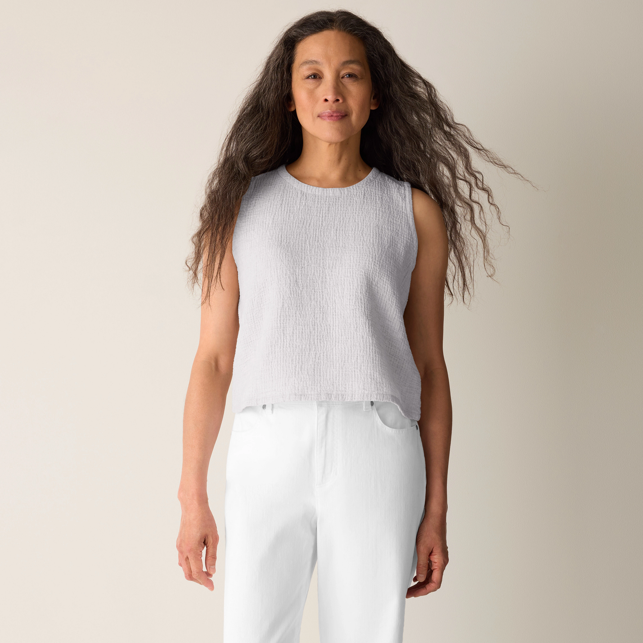 Organic Cotton Doubleweave Round Neck Tank