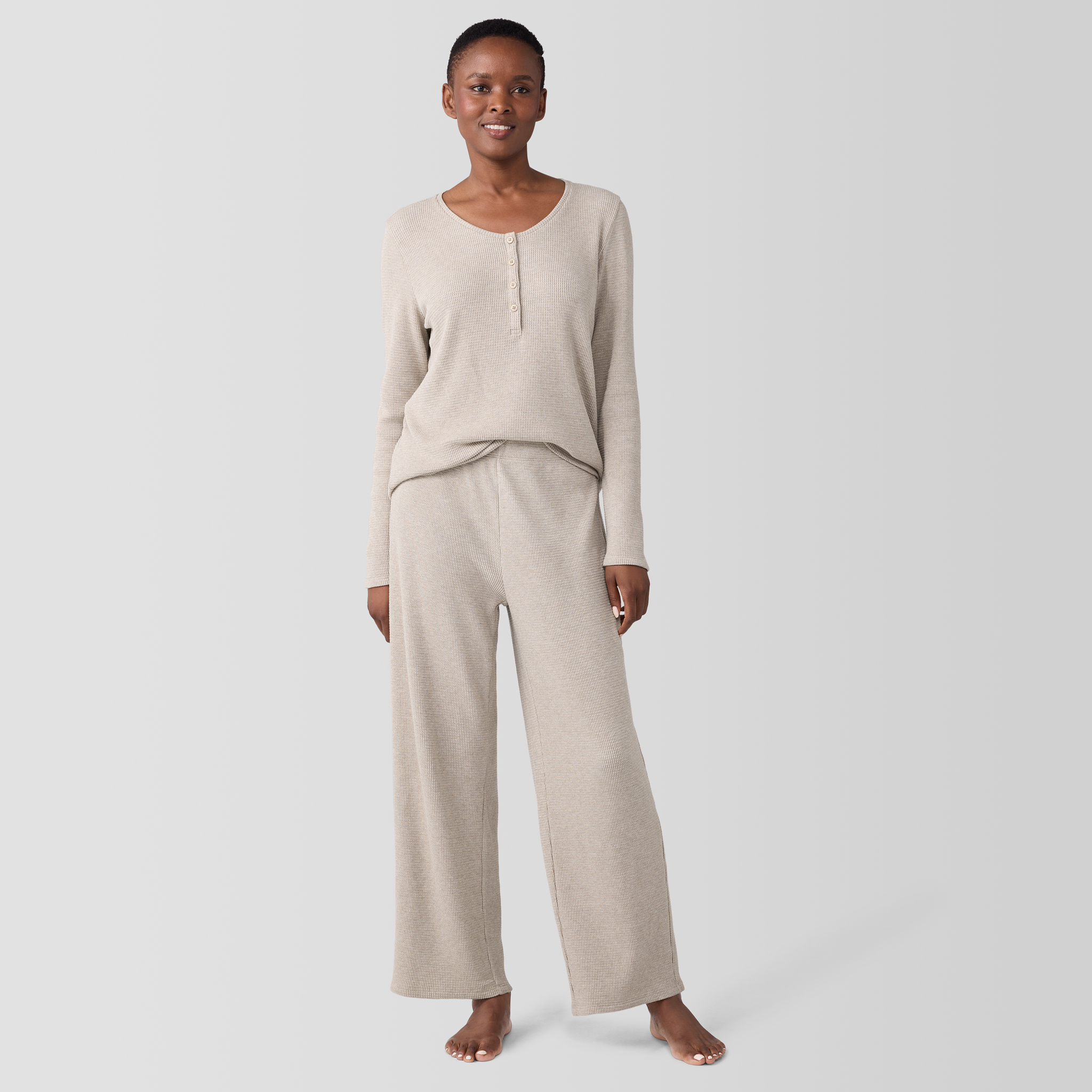 Mélange Organic Cotton Waffle Sleep Pant | EILEEN FISHER