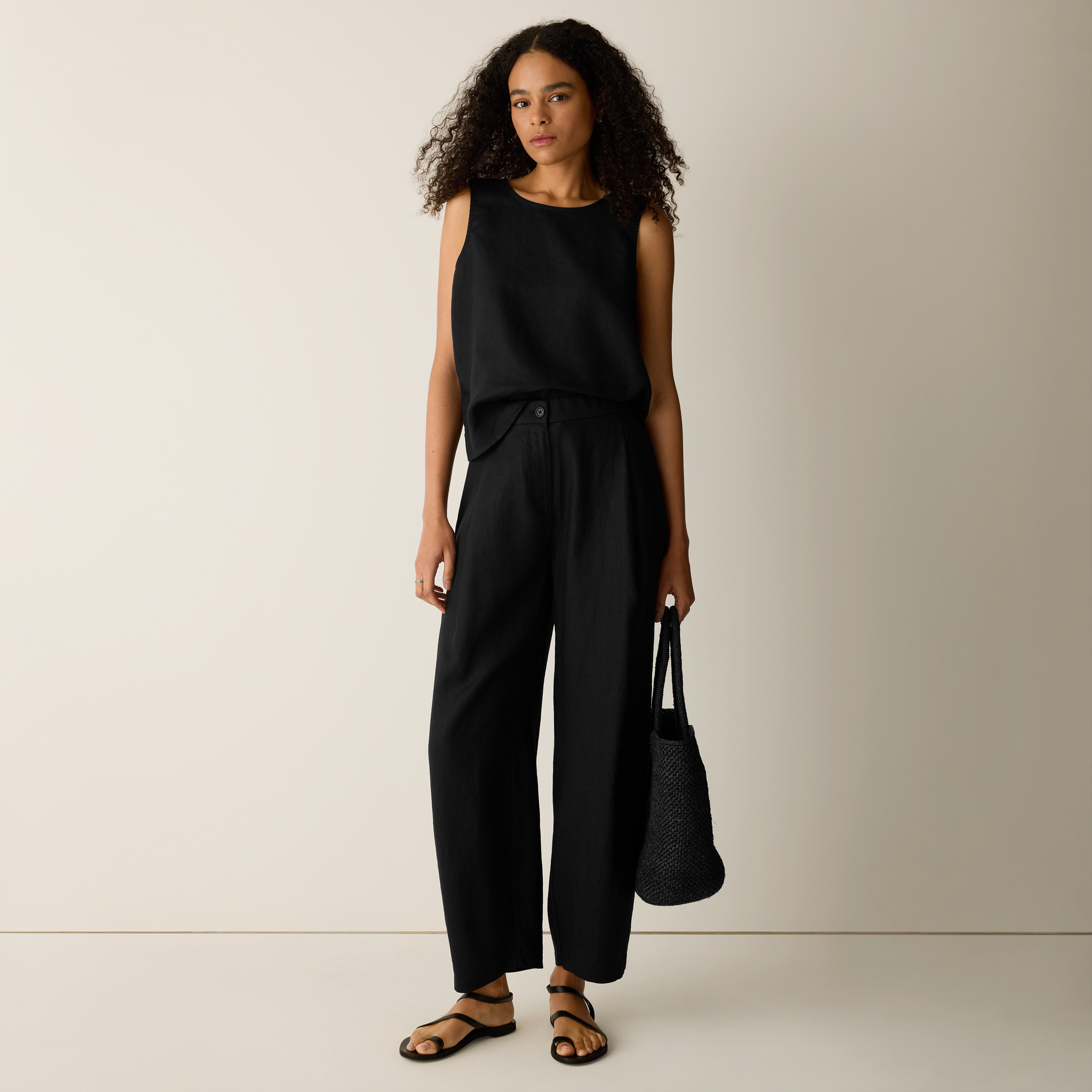 Organic Linen Curved Trouser