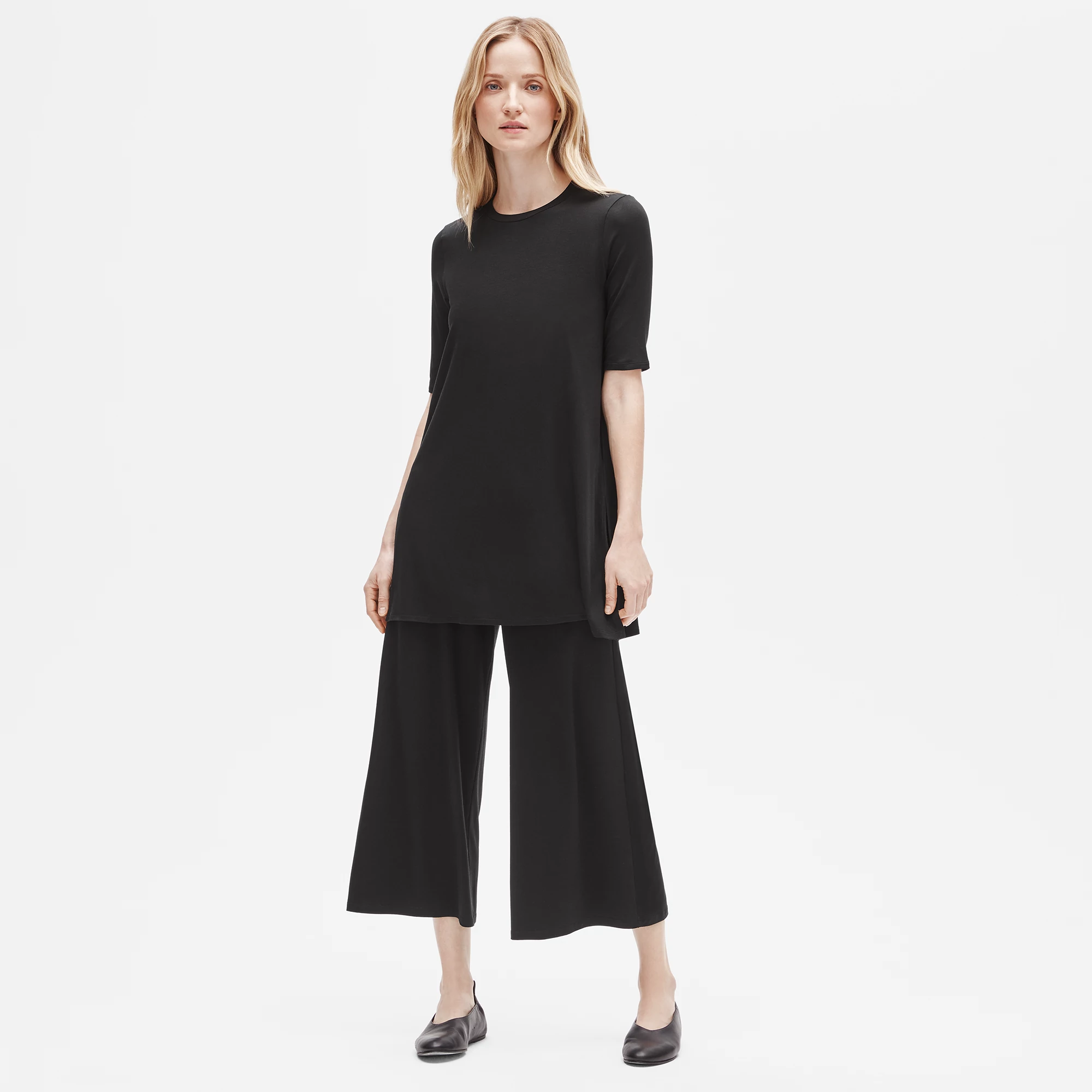 Fine Jersey ElbowSleeve Tunic EILEEN FISHER