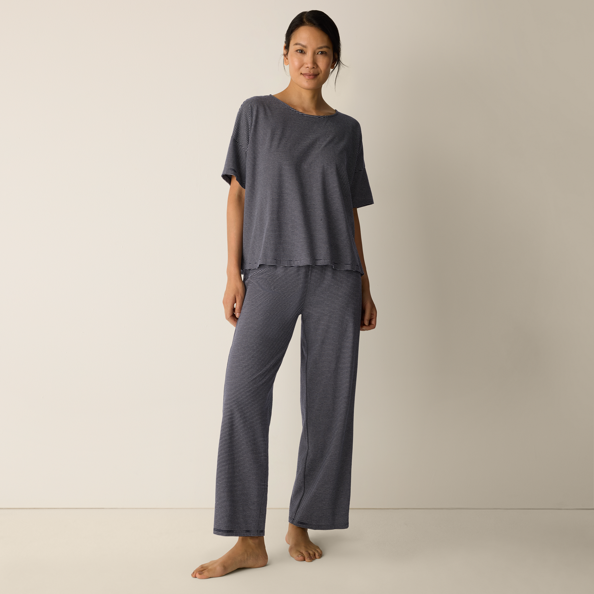 Mini Stripe Organic Cotton Jersey Sleep Set from EILEEN FISHER - $119.20