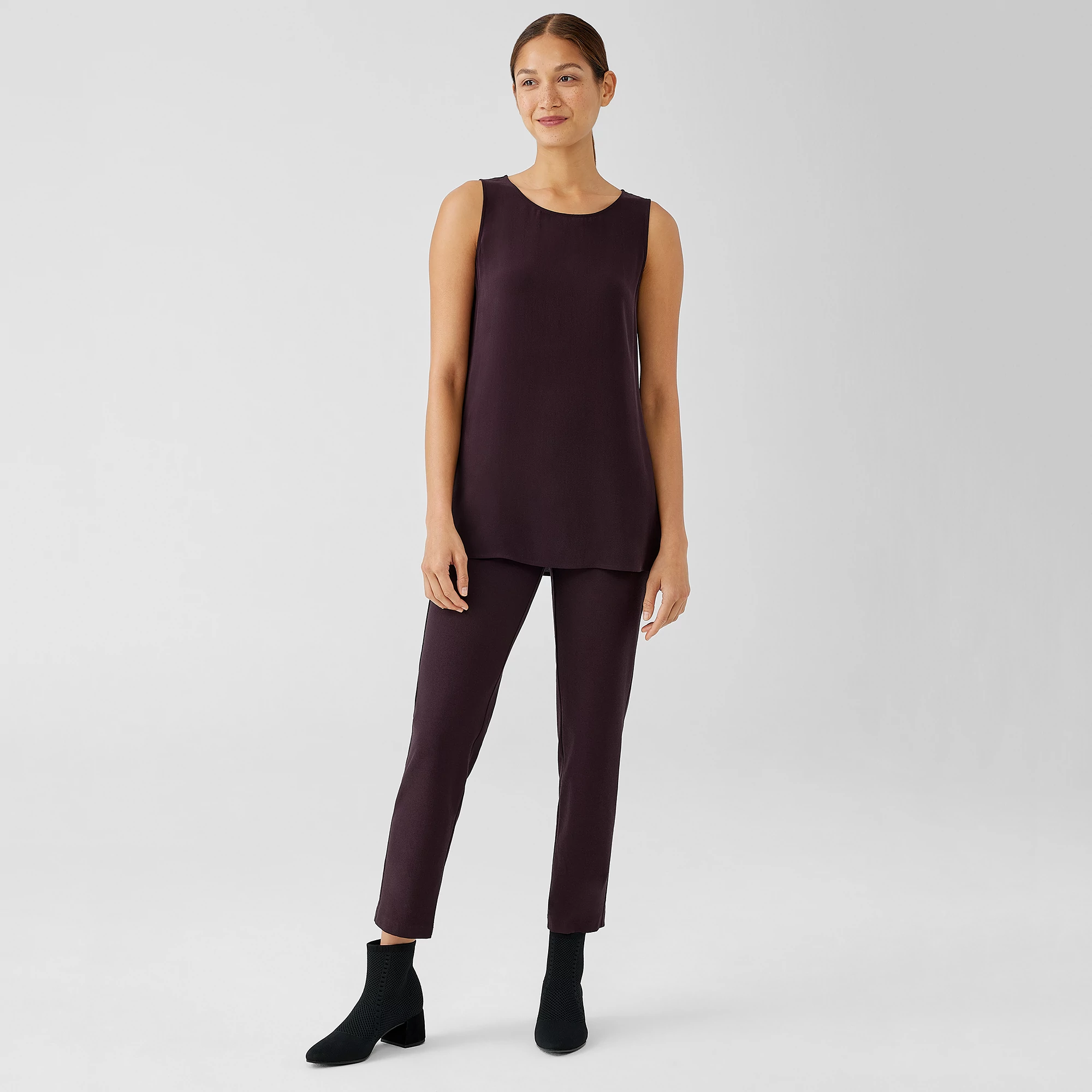 Washable Stretch Crepe Pant | EILEEN FISHER