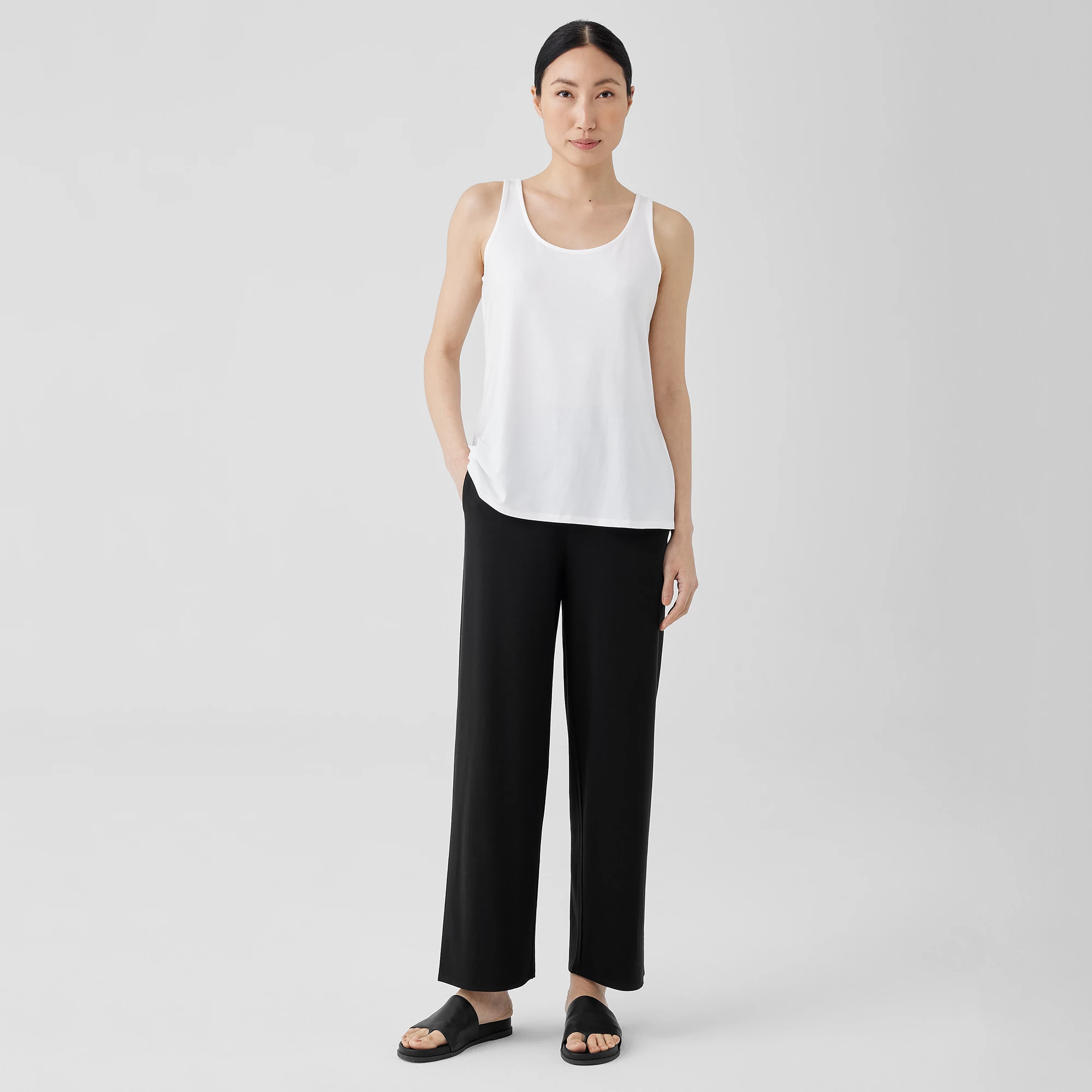 Stretch Jersey Knit Straight Pant