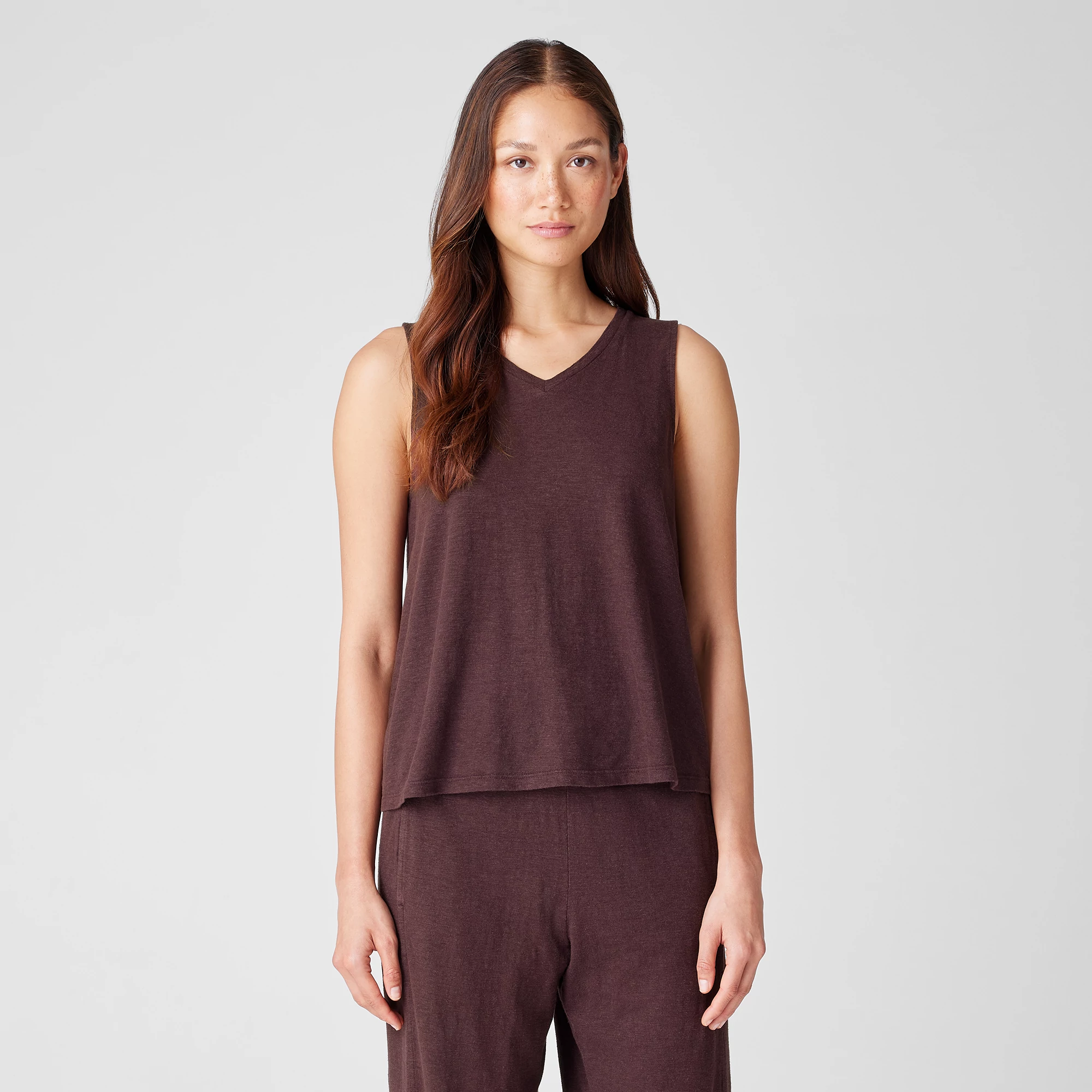 （訳ありセール 格安） Organic Hemp Cotton FISHER EILEEN | Tank V-Neck Twist キーホルダー・アクリルキーホルダー