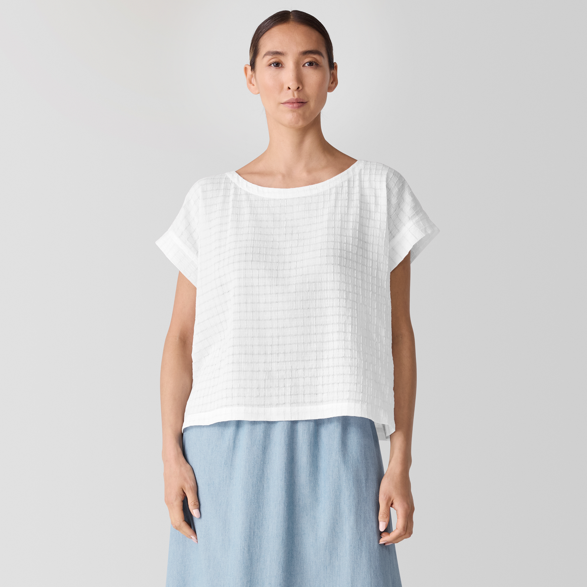 Organic Cotton Voile Box Square Top from EILEEN FISHER - $119.20