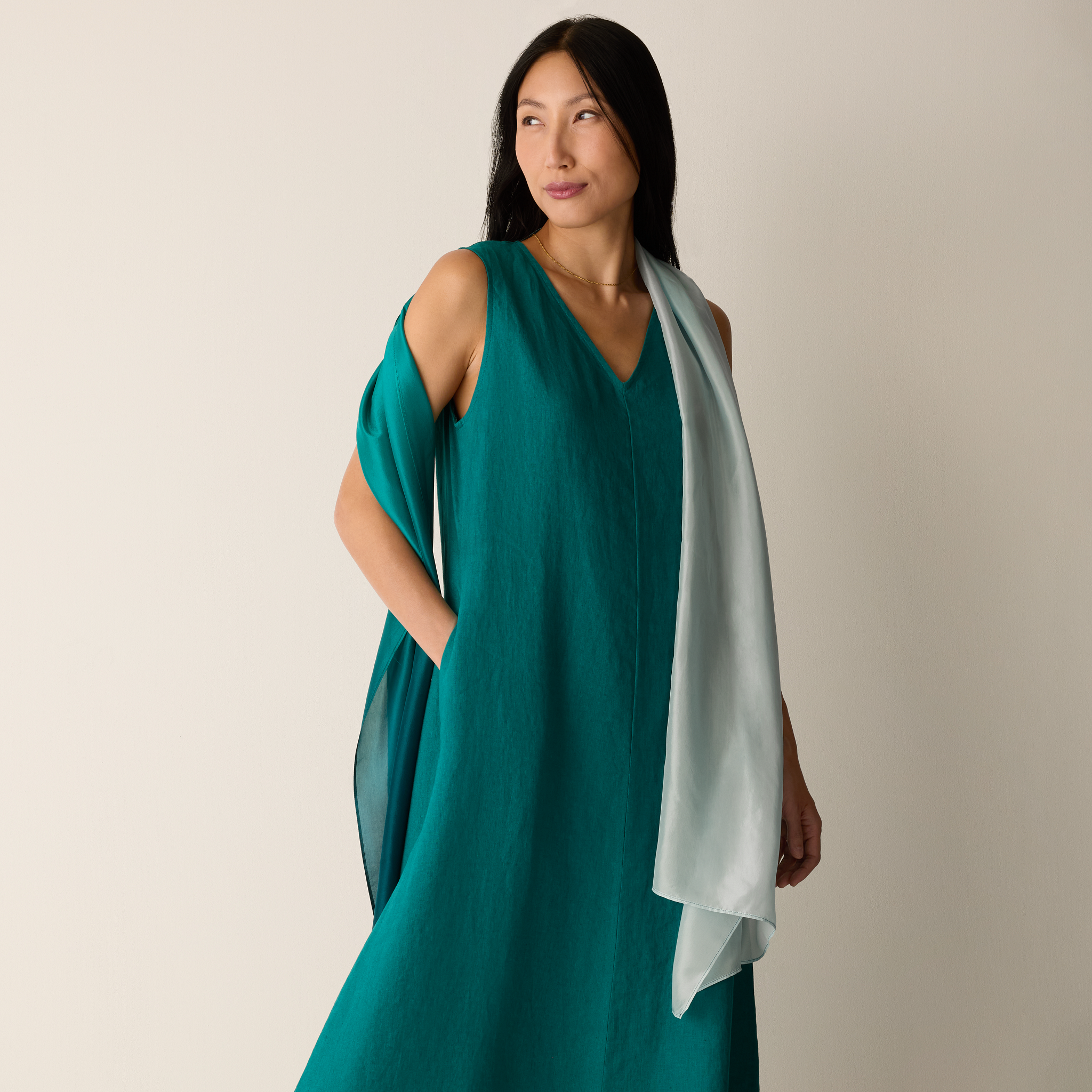 Hand-Dyed Organic Silk Scarf