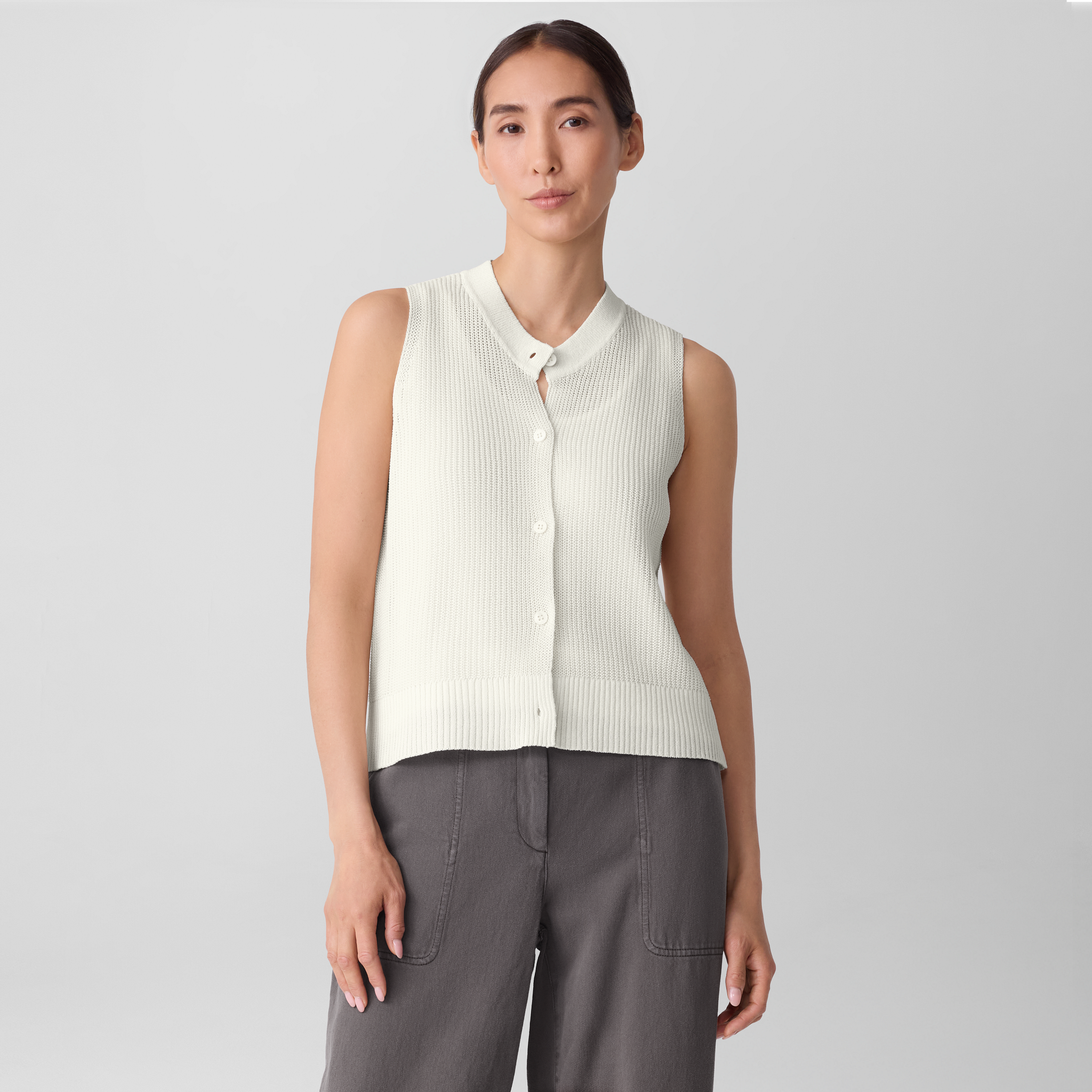 Cotton Silk Cord Vest | EILEEN FISHER