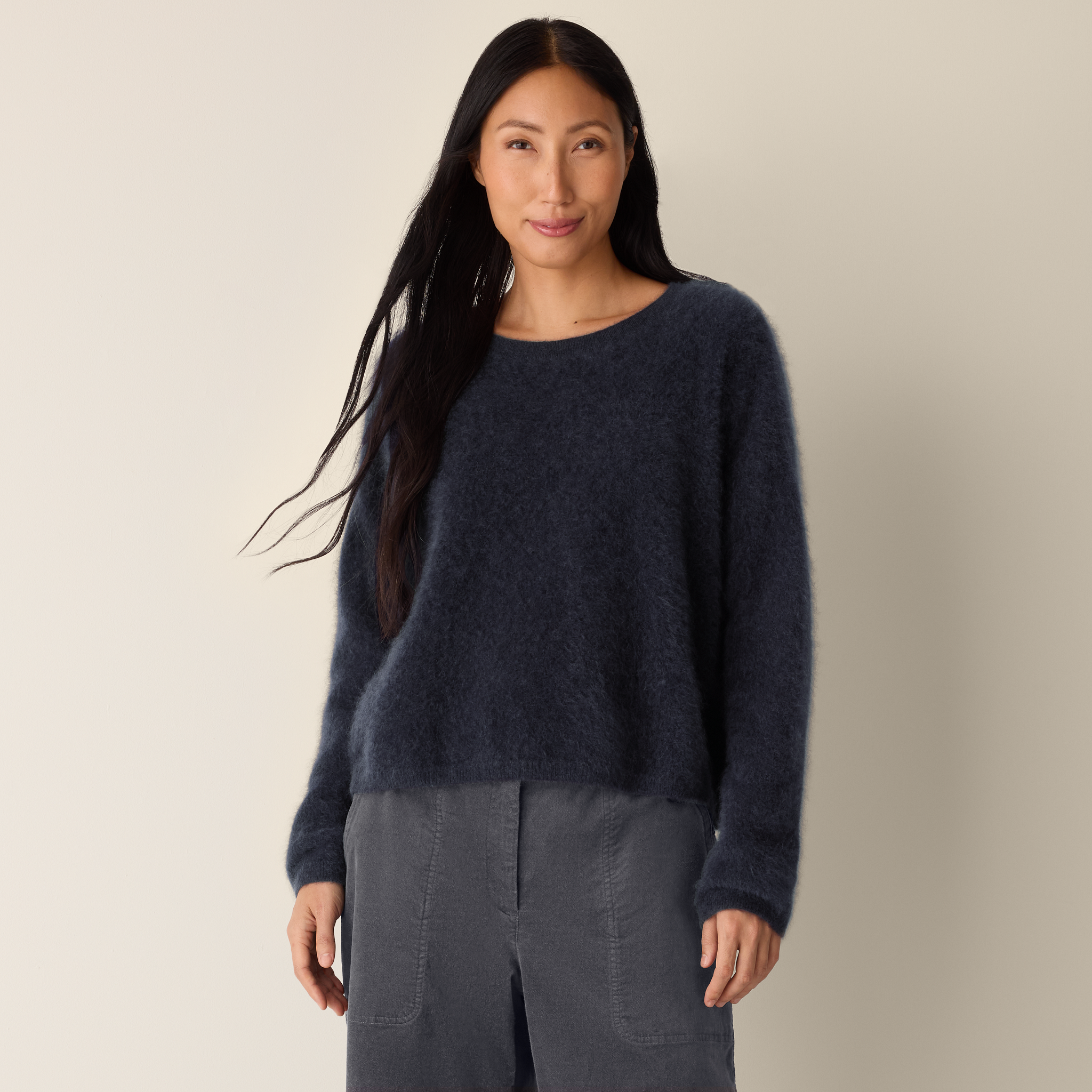 Cashmere Fluff Crew Neck Top