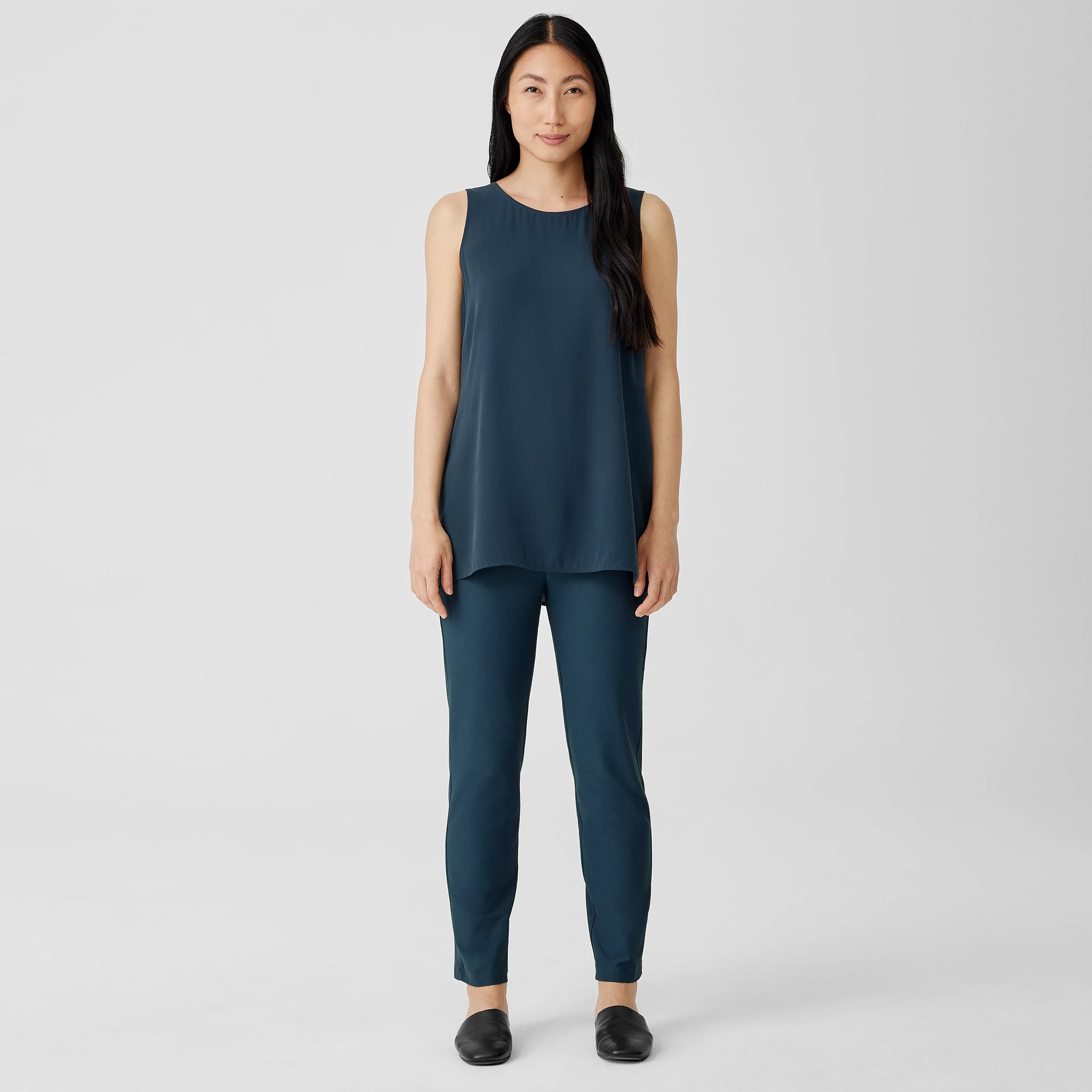 Washable Stretch Crepe Pant | EILEEN FISHER