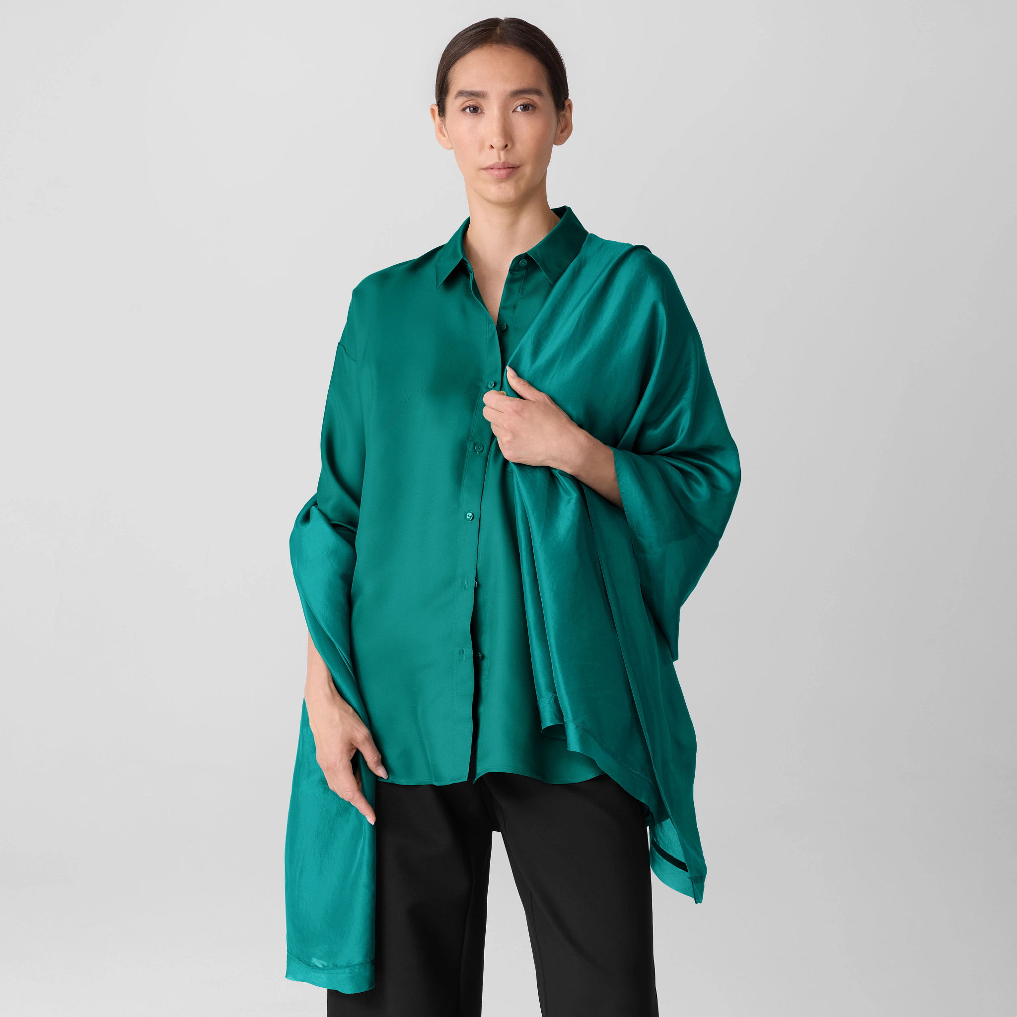 Washed Transitional Silk Parachute Scarf | EILEEN FISHER