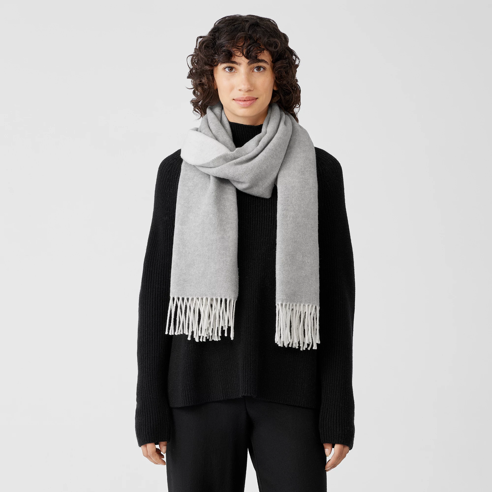 Brushed Recycled Cotton Cashmere Scarf | EILEEN FISHER