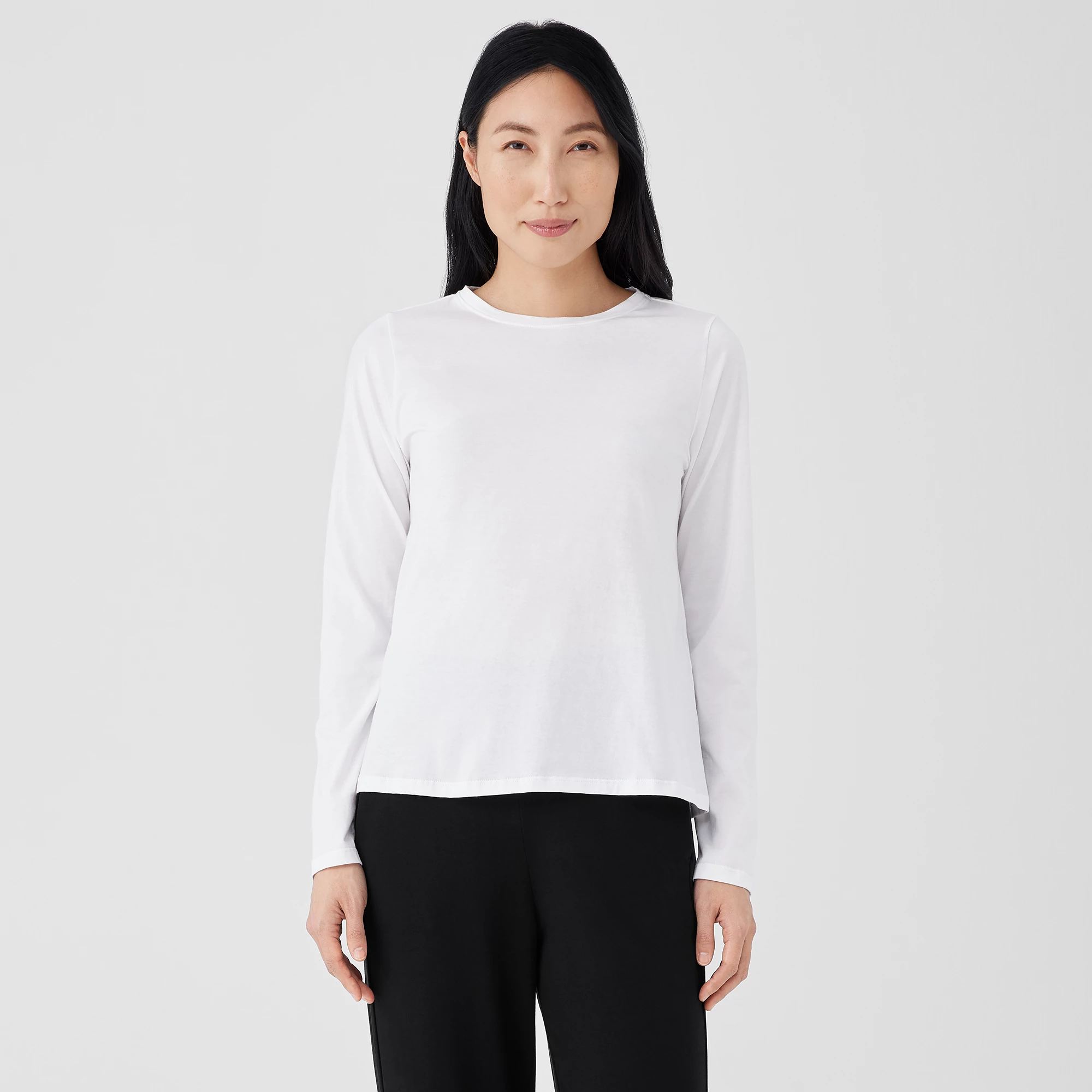 Organic Pima Cotton Jersey Long-Sleeve Tee from EILEEN FISHER - $55.20