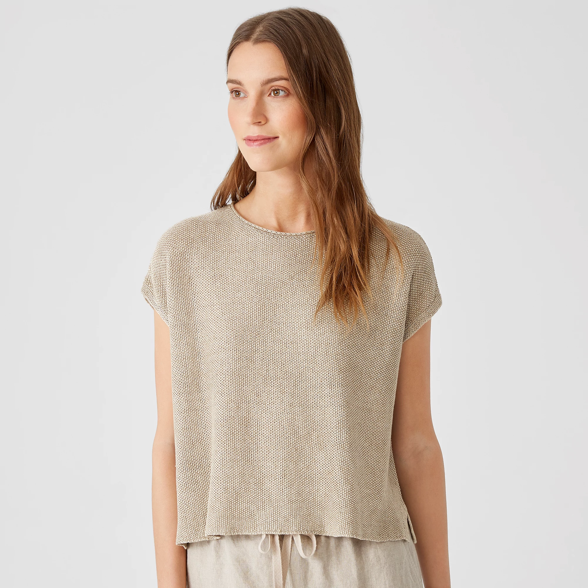 Organic Linen Delave Square Top | EILEEN FISHER