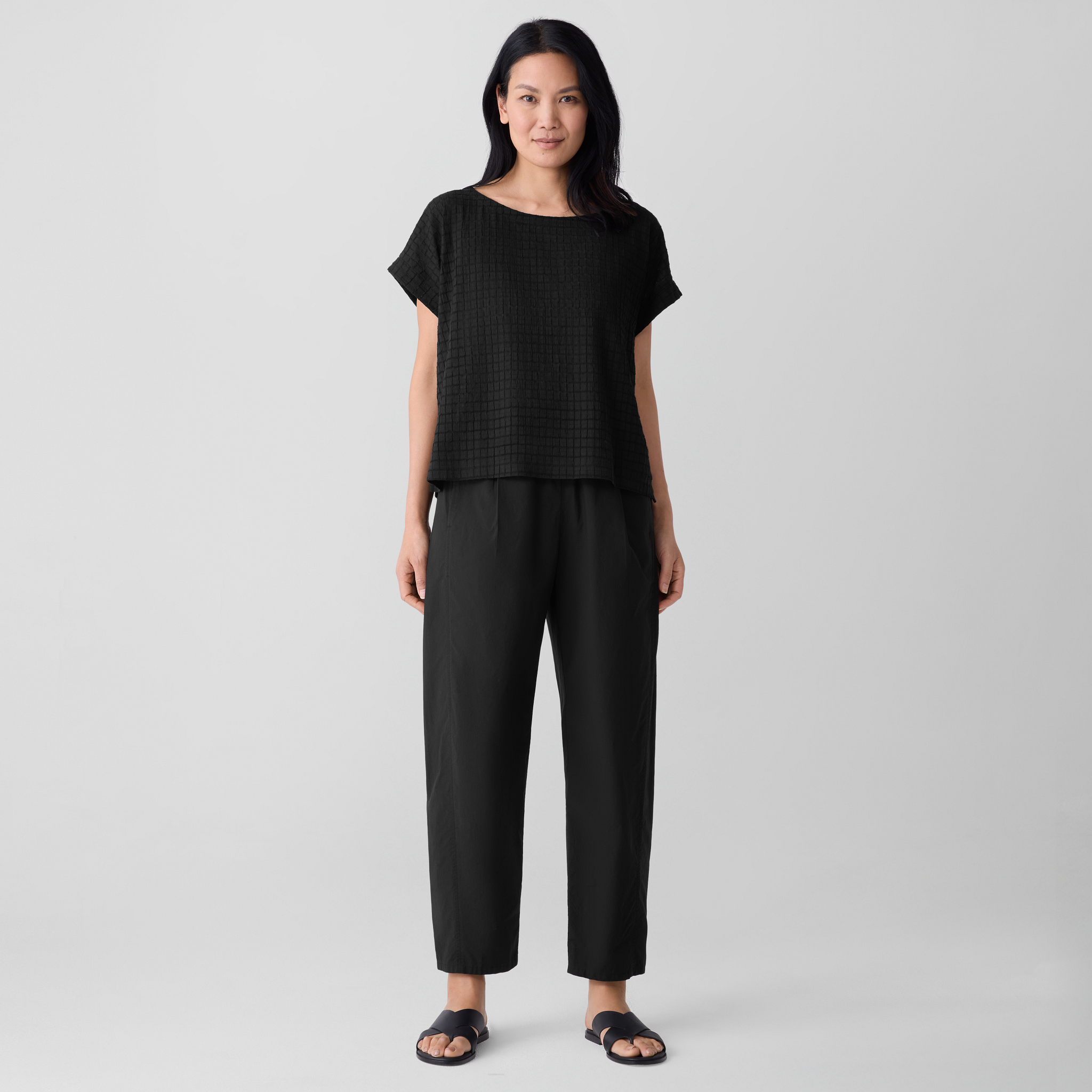 Washed Organic Cotton Poplin Lantern Pant from EILEEN FISHER - $119.20
