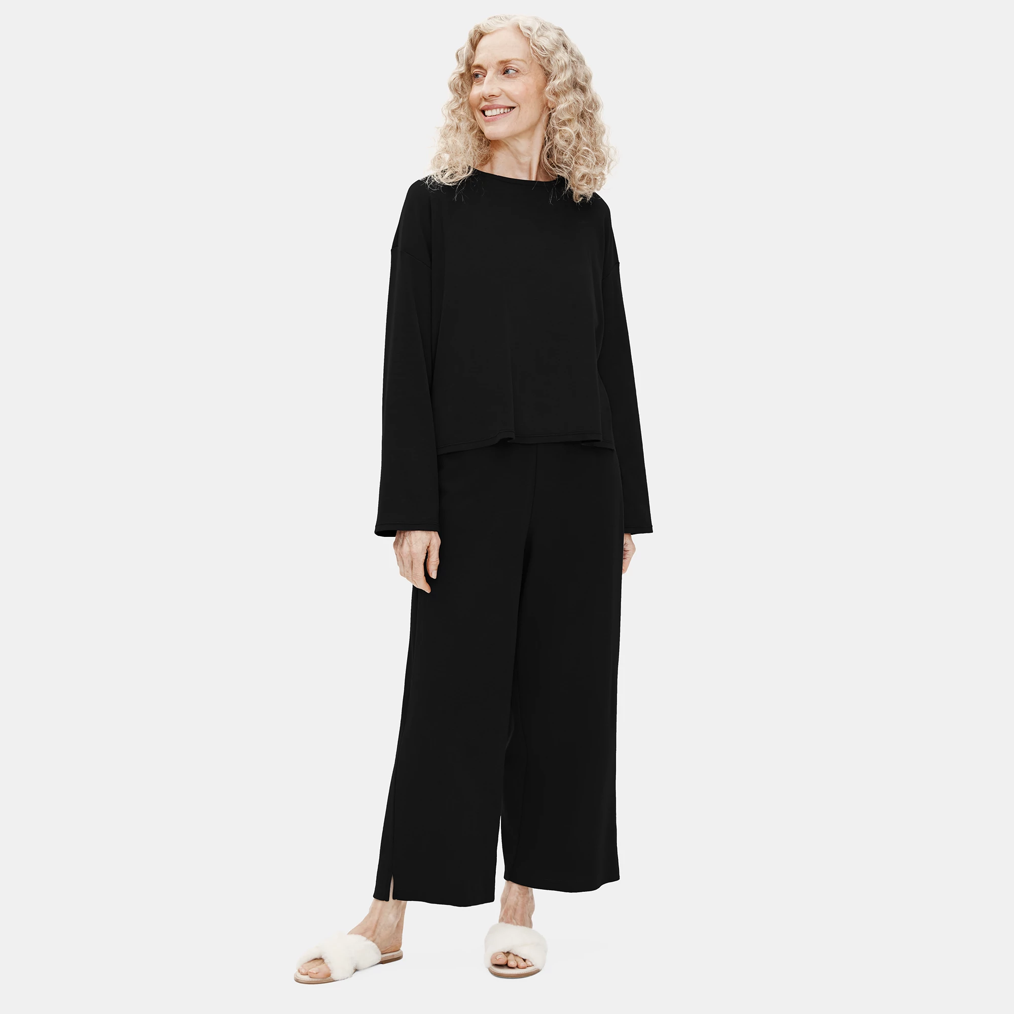 Organic Cotton Interlock Sleep Box-Top | EILEEN FISHER