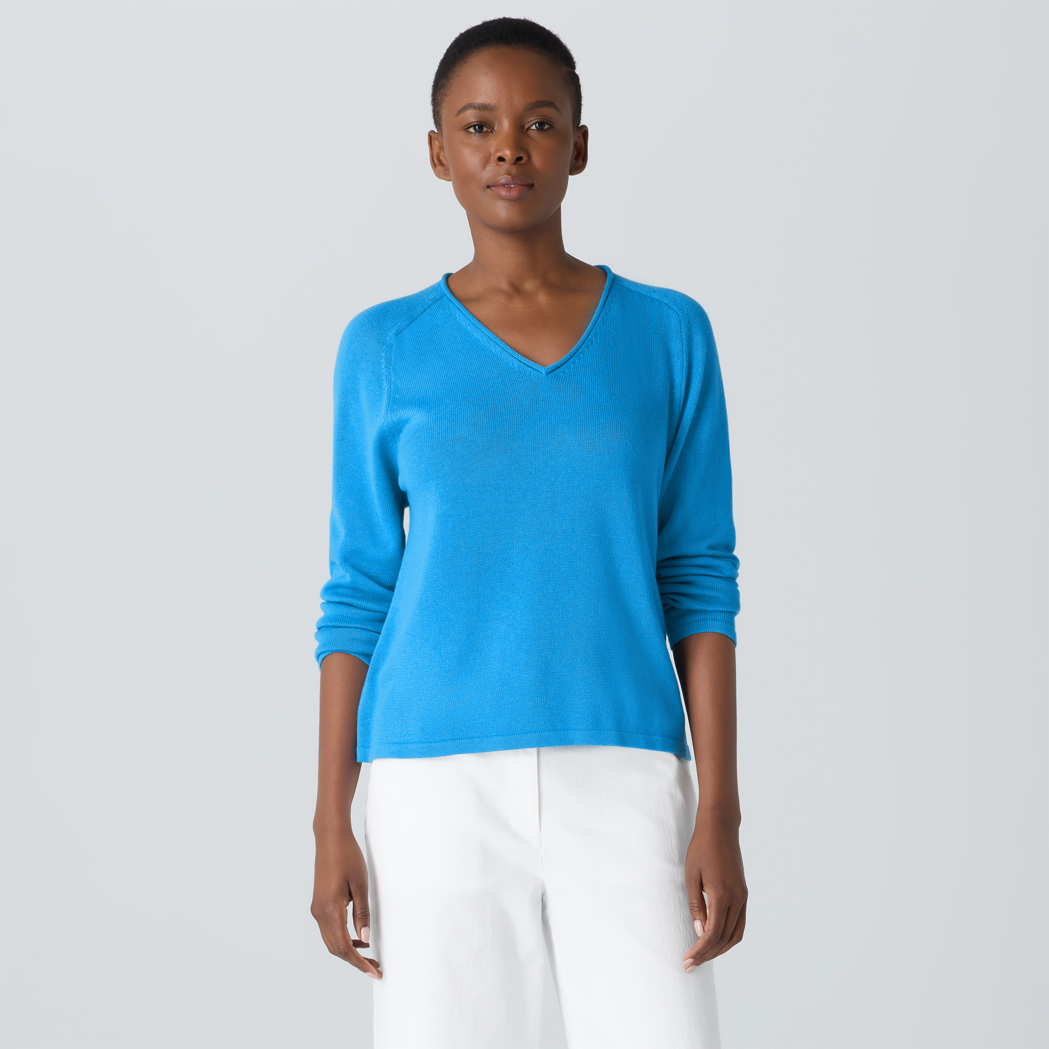 Peruvian Cotton Blend V-Neck Top