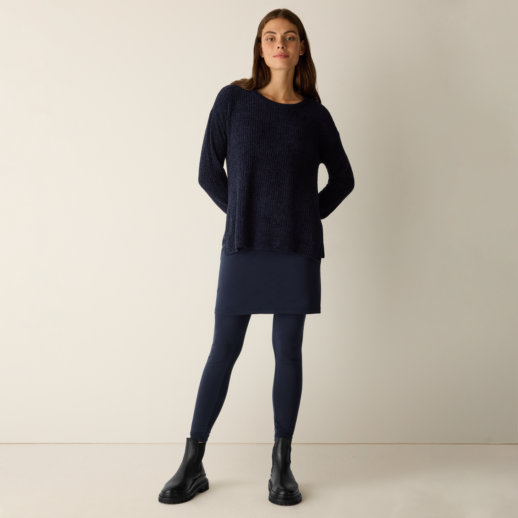 Stretch Jersey Knit Skirted Legging