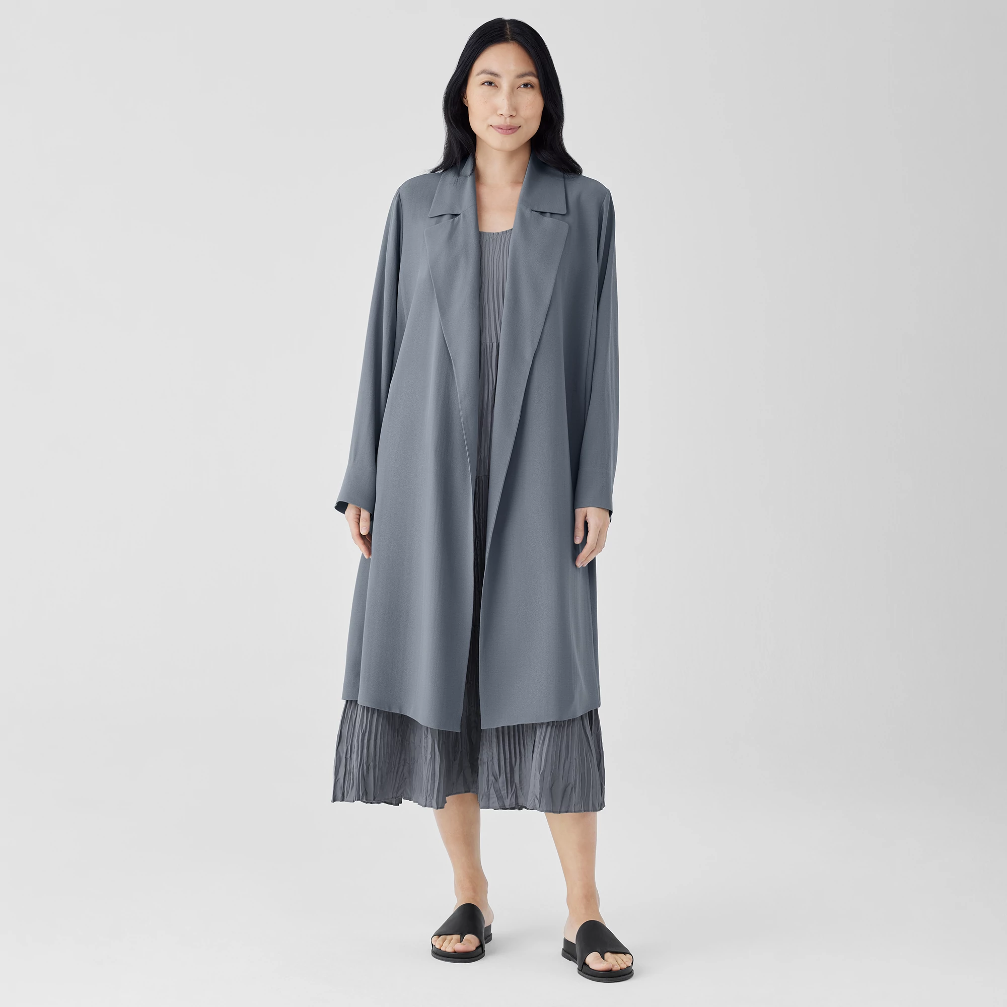 【美品】MARNO Jane coat Navy MO&Co. Noir Women's Oversized Longline Vintage Blue Denim Coat